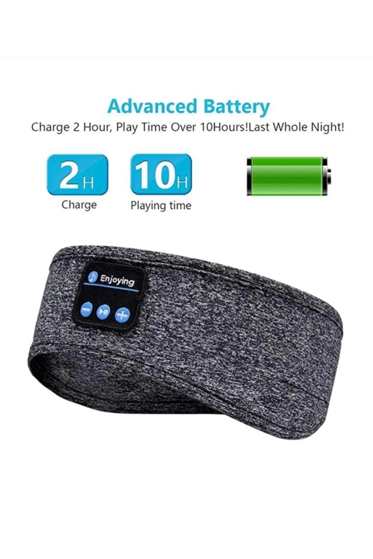 Resim enjoyit Bluetooth Uyku Kulaklıklar Spor Bandı Ince Yumuşak Elastik Rahat Kablosuz Müzik Kulaklık Göz Maskesi 