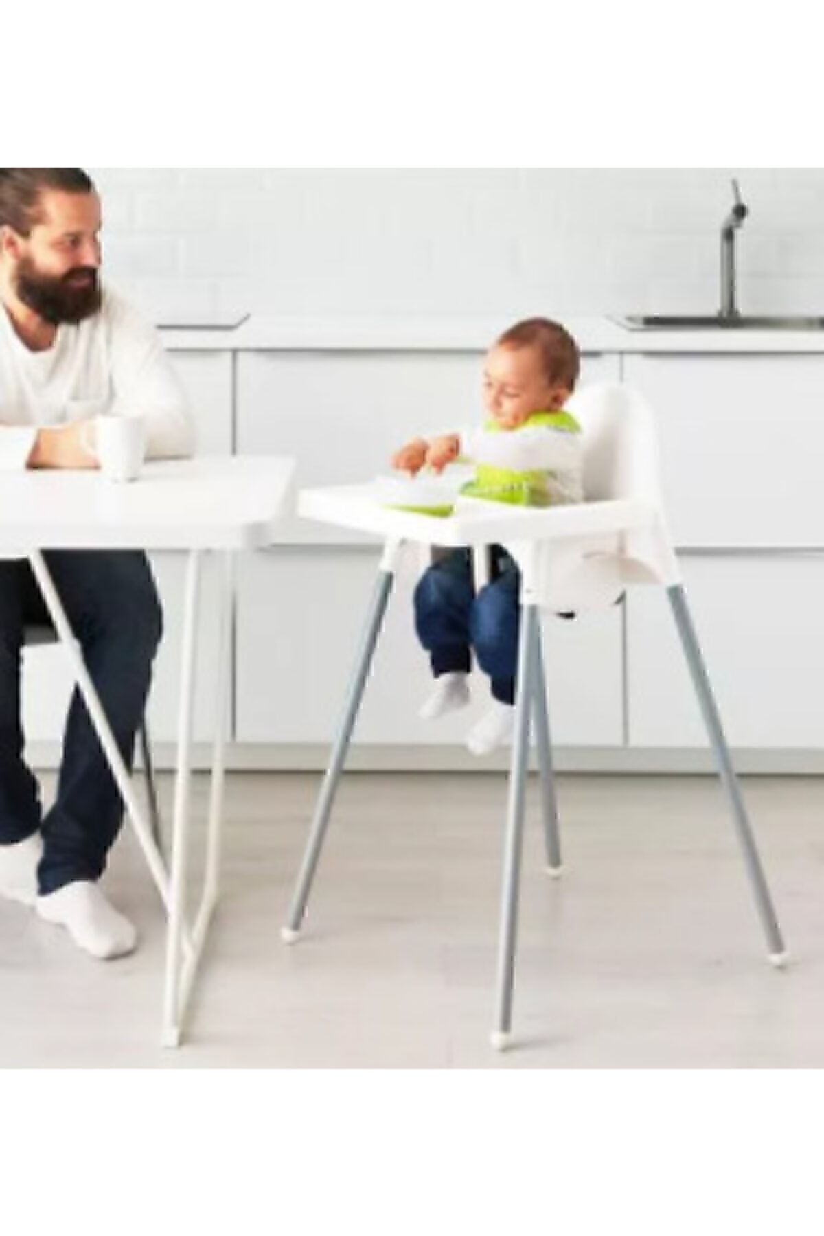 IKEA Antılop Tepsili Mama Sandalyesi ( gri ayak) fotoğrafı 2 (önizleme)