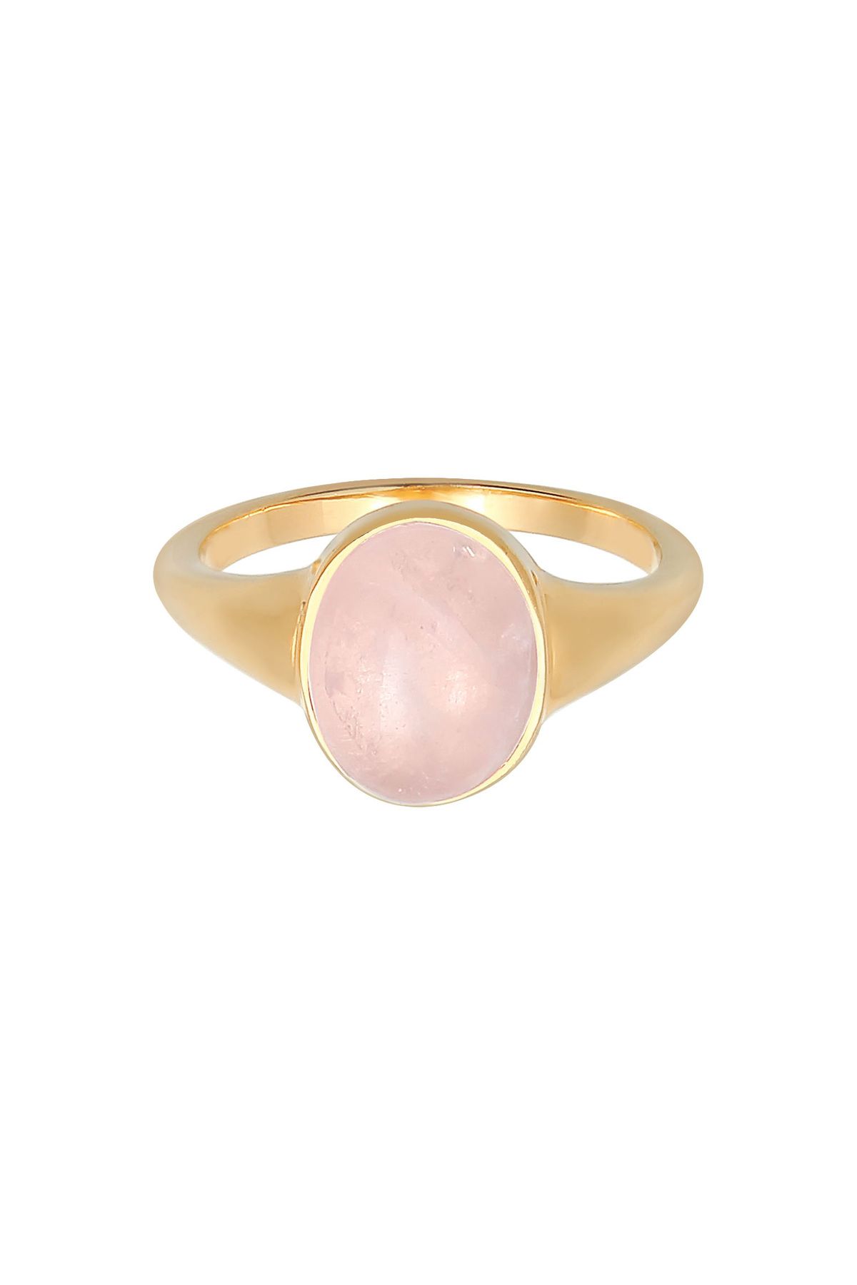 ELLI-Ovaler Ring mit rosa Quarz – dickes 925er Sterlingsilber für Damen 2