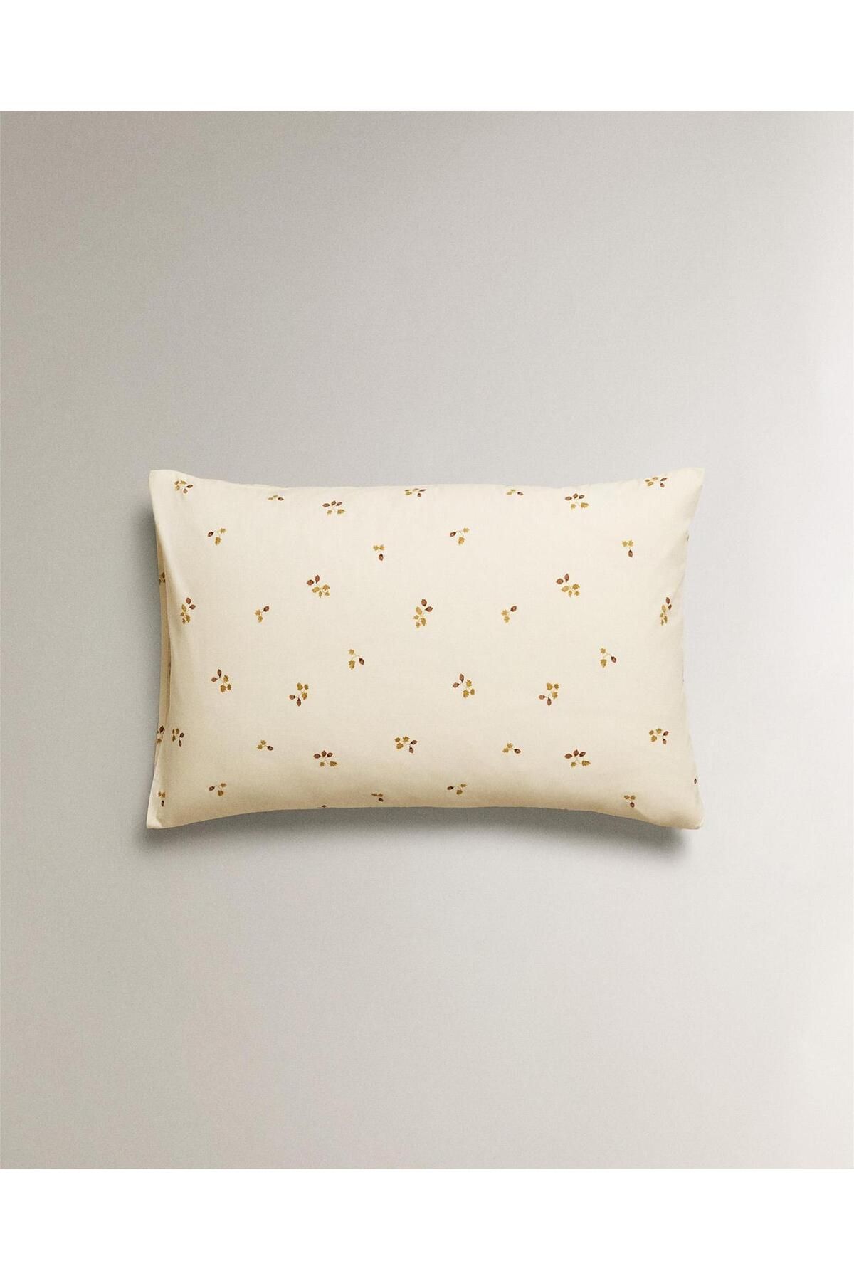 Zorluteks-Leaf Patterned 100% Cotton 2-Piece Pillowcase 50X70 cm 1