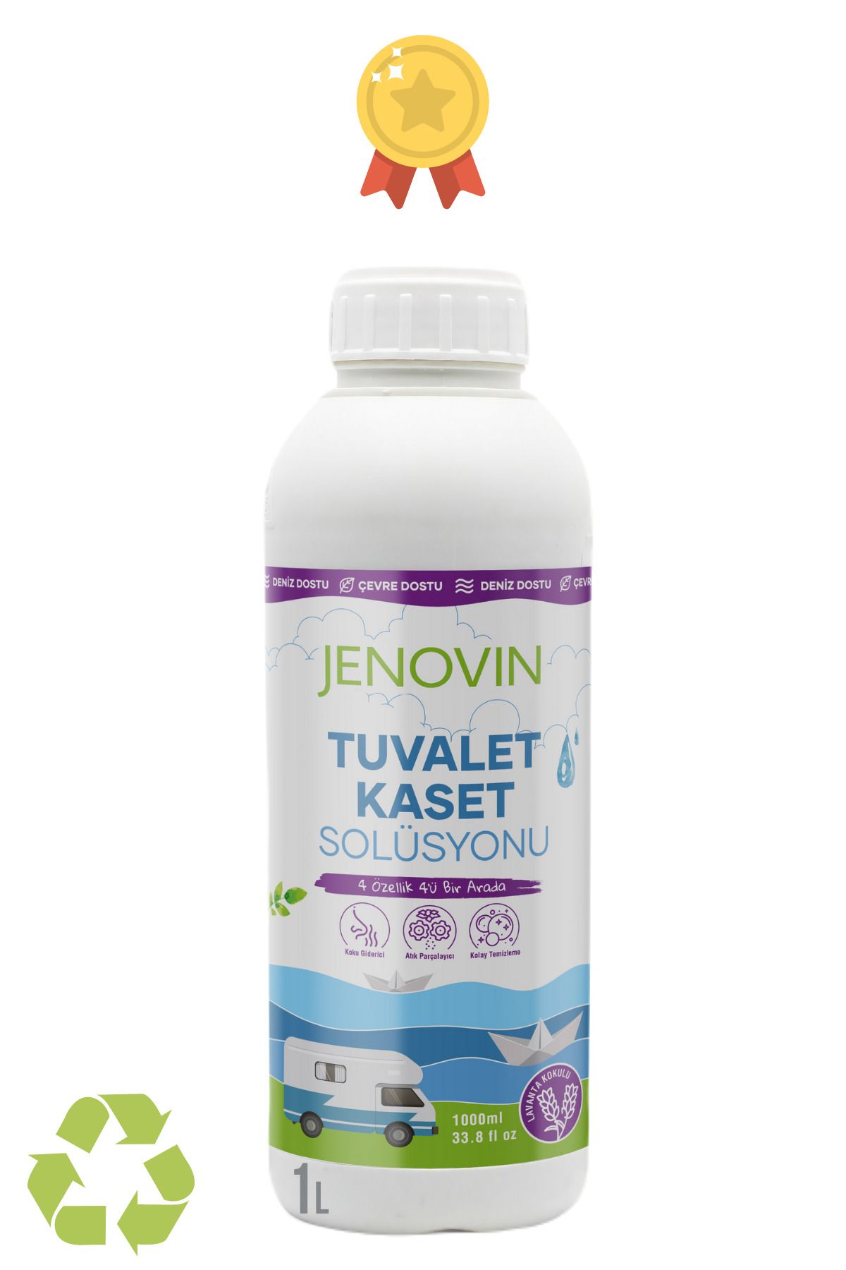 Jenovin Ölçek Hediyeli - Doğa Dostu Lavanta Aromalı Karavan Wc Kimyasalı 1l