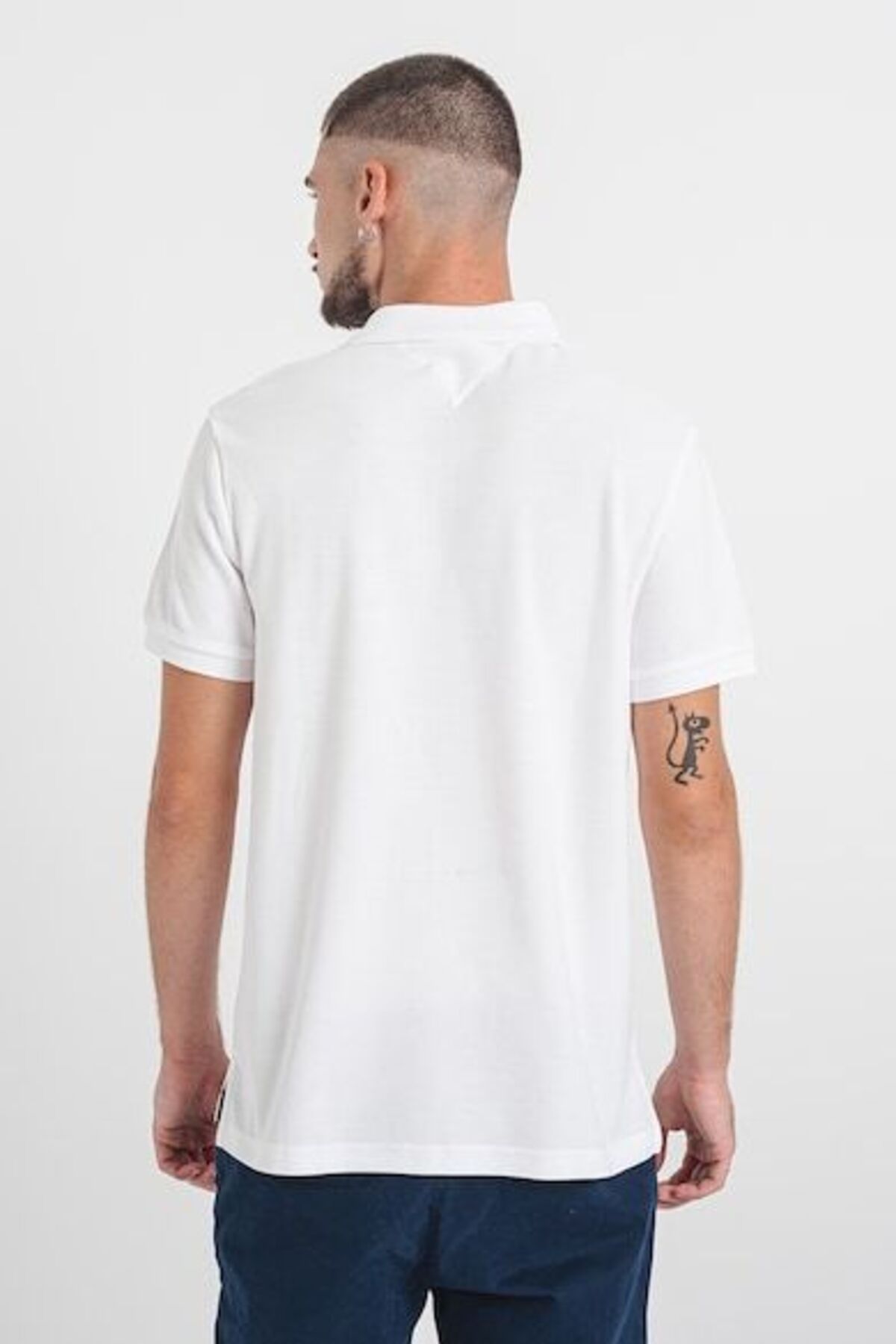 Tommy Hilfiger-Men's White Polo Neck T-Shirt - Cotton, Short Sleeve, Button Closure Mw0Mw33167-Ybr 5