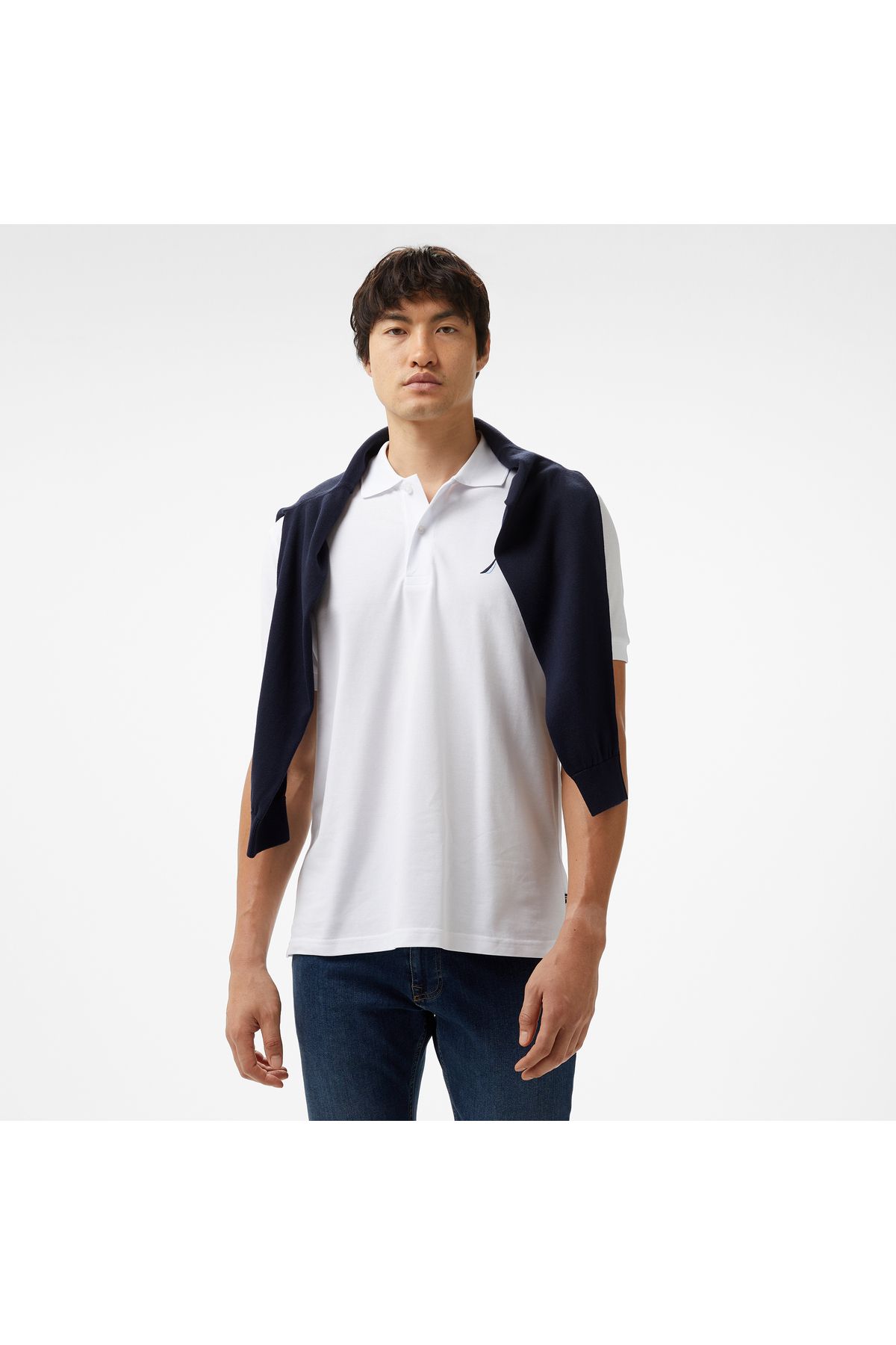 Nautica Erkek Beyaz Classic Fit Kısa Kollu Polo