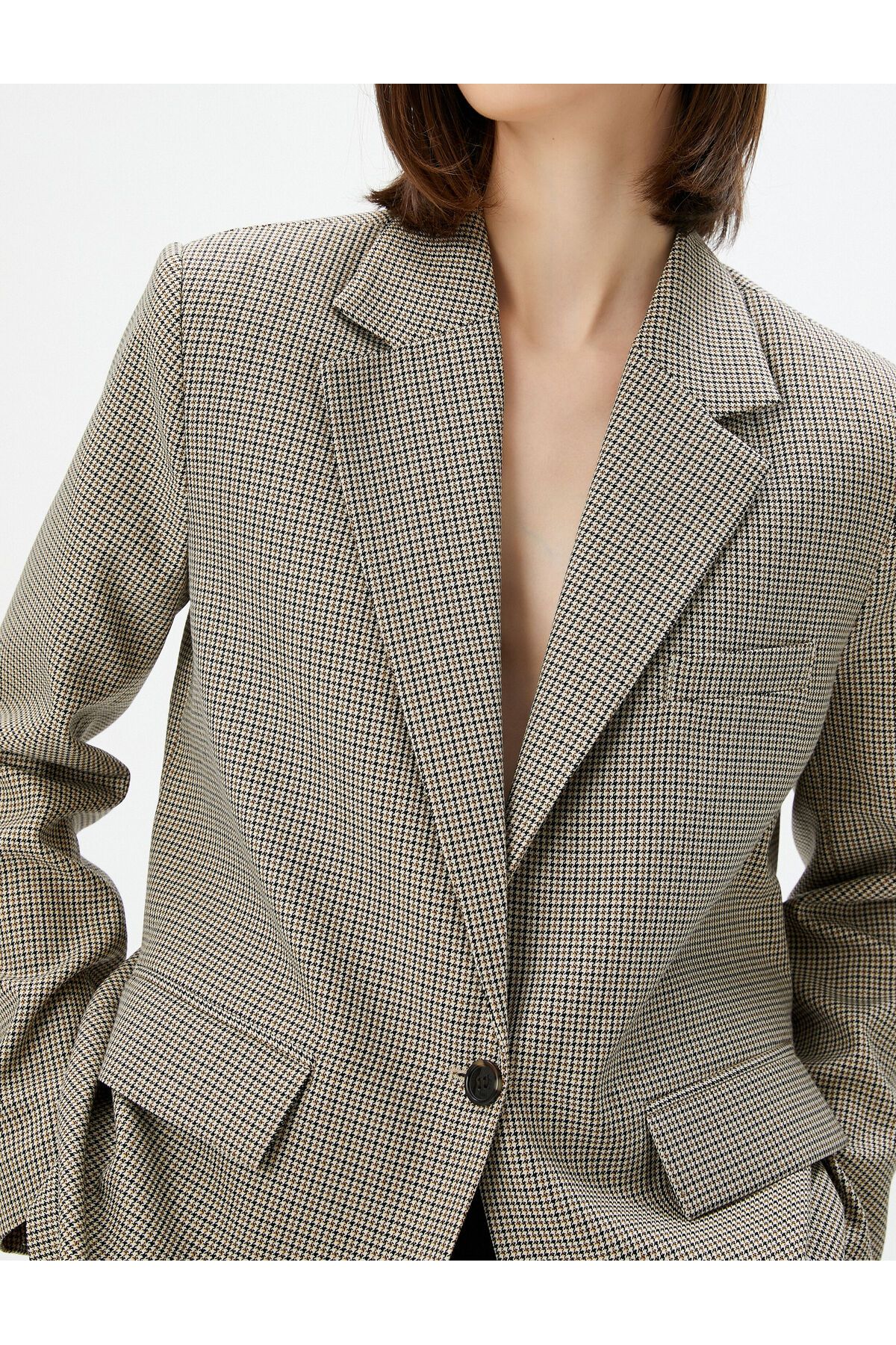 Koton-Blazer Jacket with Flap Pockets Buttons Viscose Blend 5