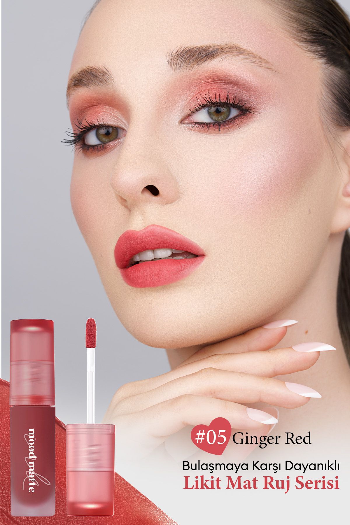 PERIPERA-Tint with Matte Finish, Offering a Plump and Smooth Look Peripera Ink Mood Matte Tint (05 Ginger Red) 2