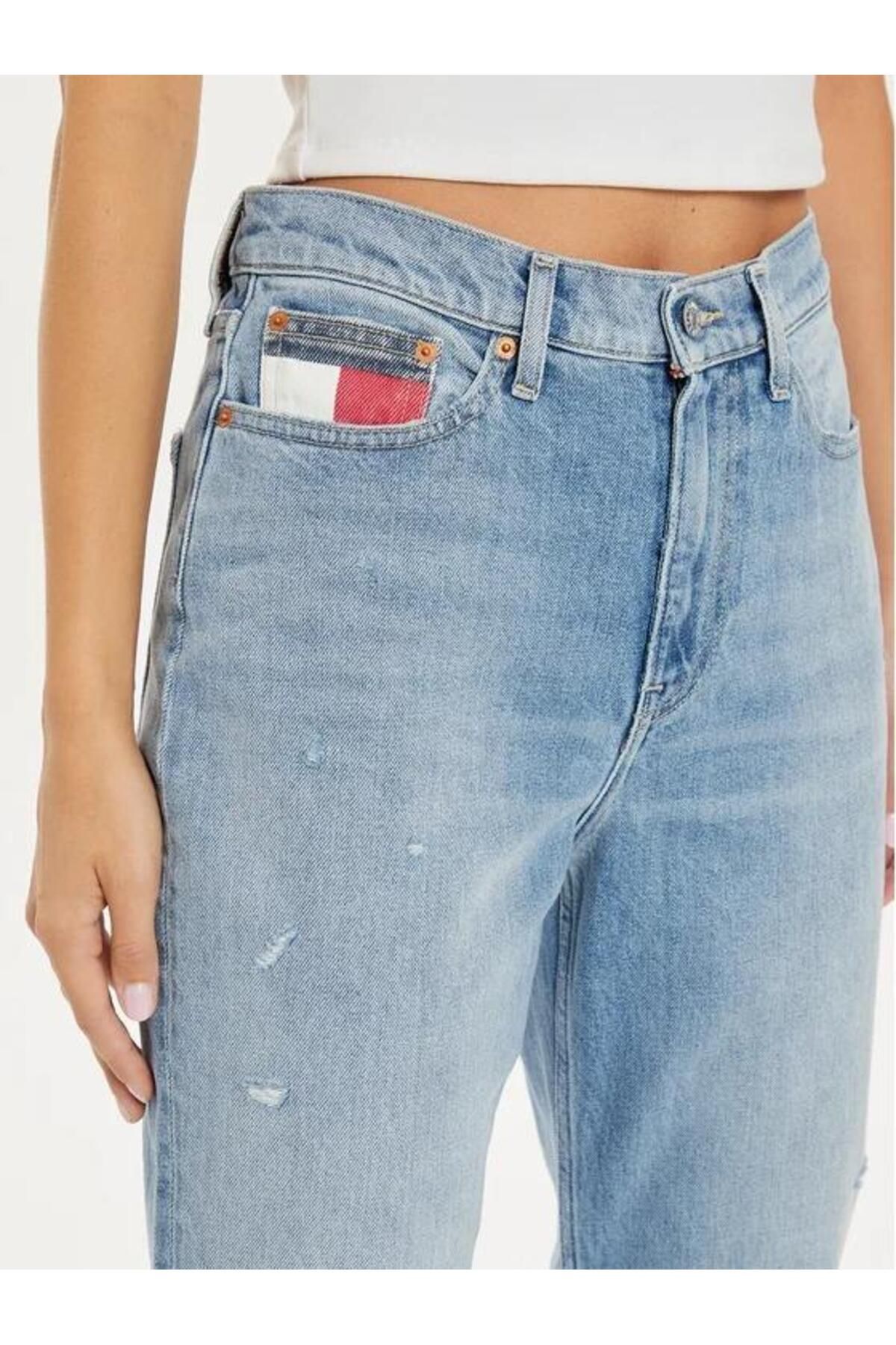 Tommy Hilfiger-Izzie Hgh Slm Str Rwb Dh7136 Model High Waist and Solid Cut Fabric 4