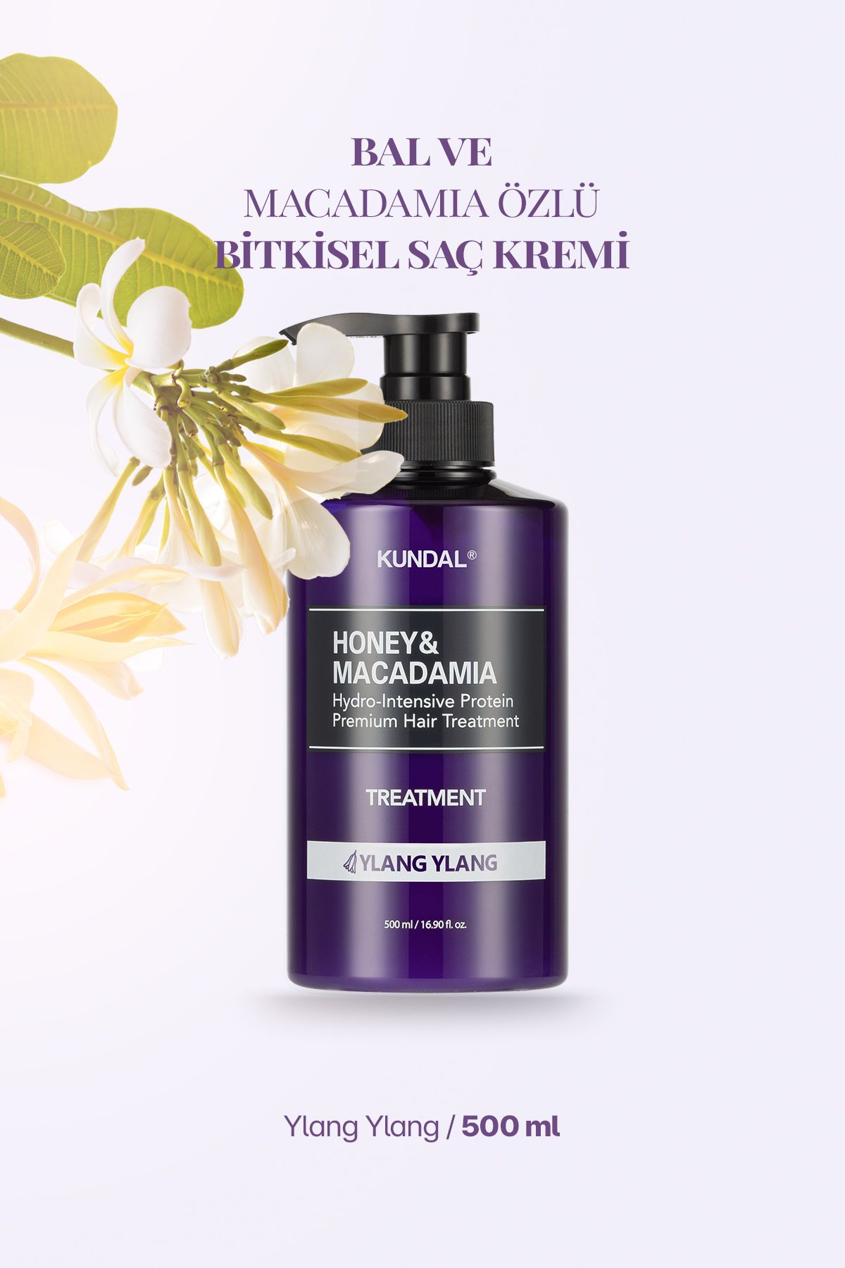 نرم کننده قوی مرطوب کننده و مغذی KUNDAL Honey&Macadamia Protein Treatment 500ml Ylang Ylang Kundal