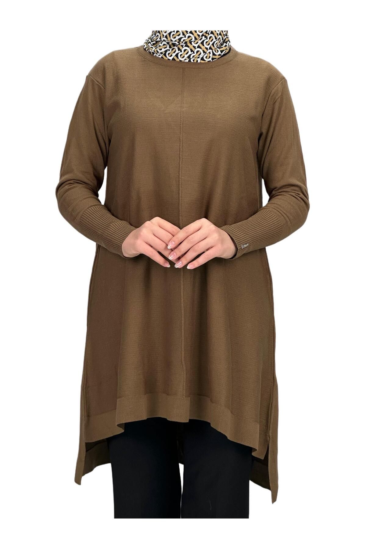 ottoman wear-Mercerized Brown Knitwear Tunic - Otw123 3