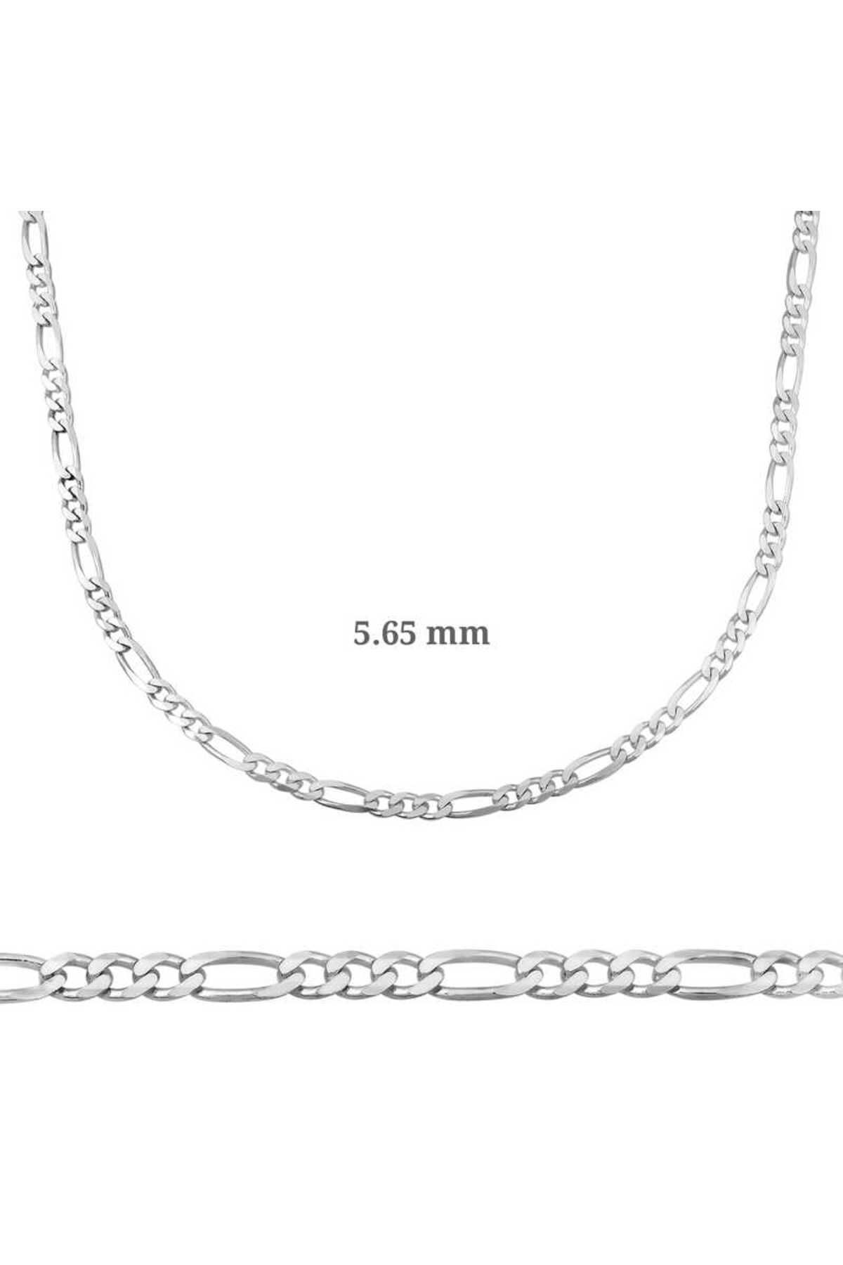 BESKAR 5.65 mm Gümüş Figaro Zincir 160 mikron