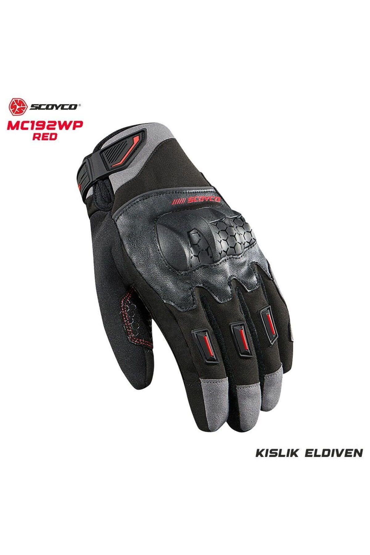 Scoyco-Mc192Wp Winter Motorcycle Gloves (Black-Red) 1