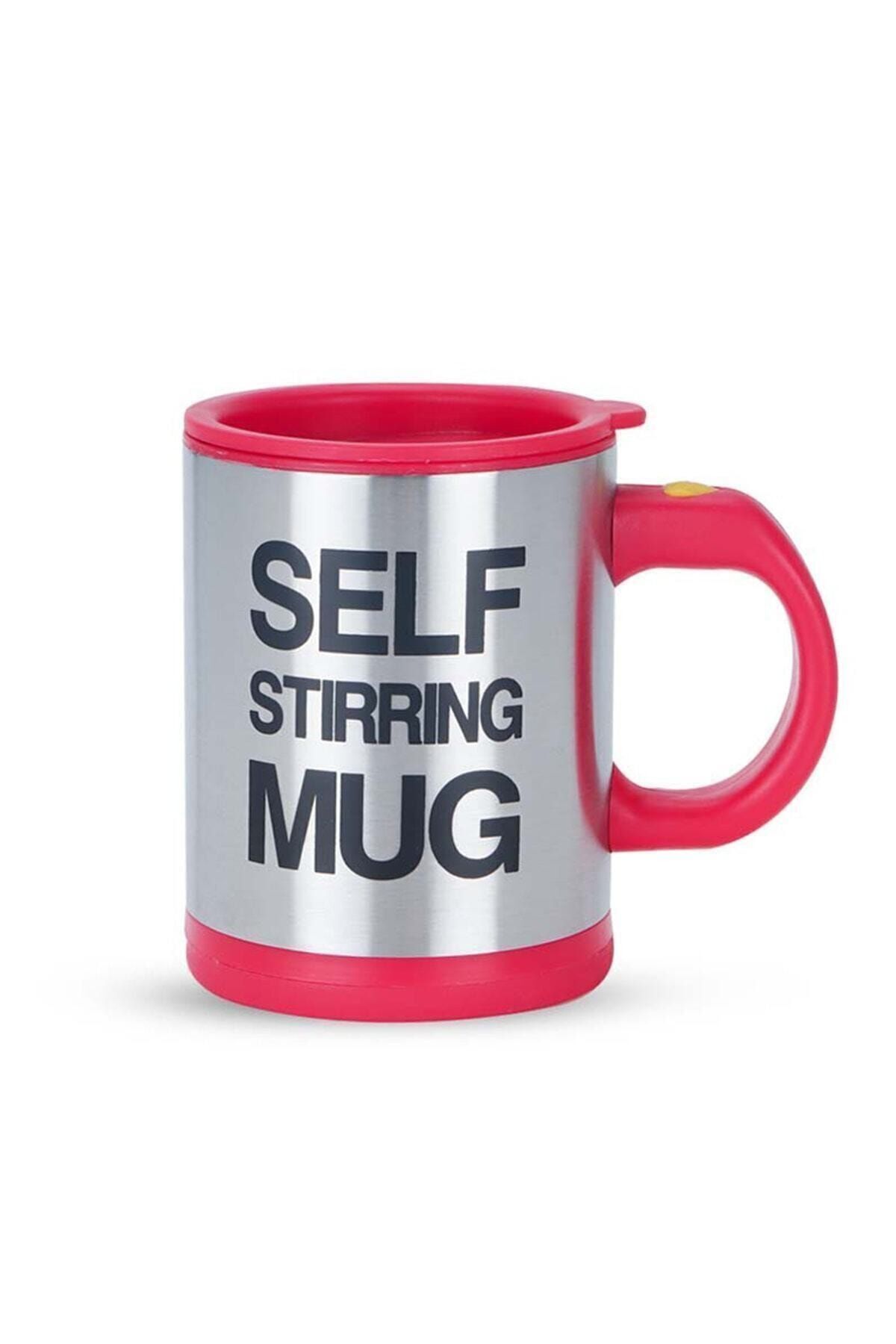 Ahanda Buldum Karıştırıcılı Kupa Termos Mikser Bardak Self Stirring Mug ( KIRMIZI )