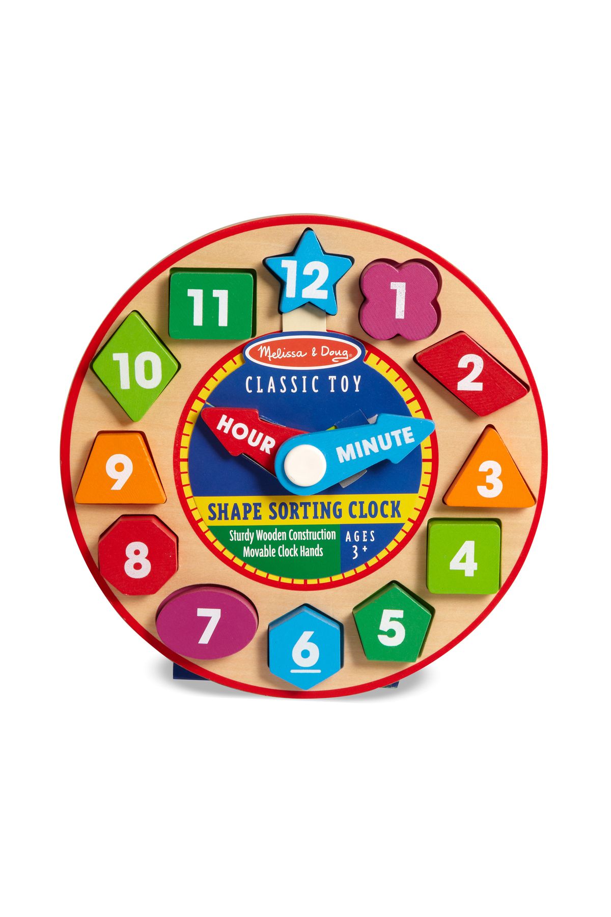 اسباب بازی های آموزشی Melissa Doug ساعت چوبی اورجینال Melissa & Doug