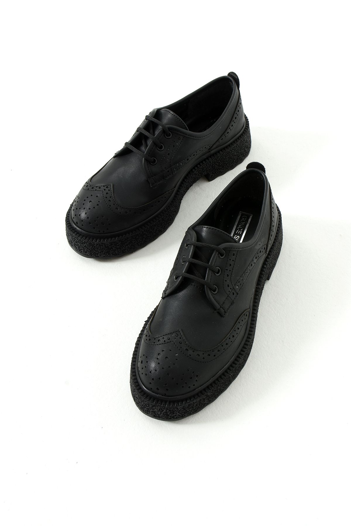 Gökçe Shoes-Dorota Black Lace-Up Oxford Women's Shoes 3