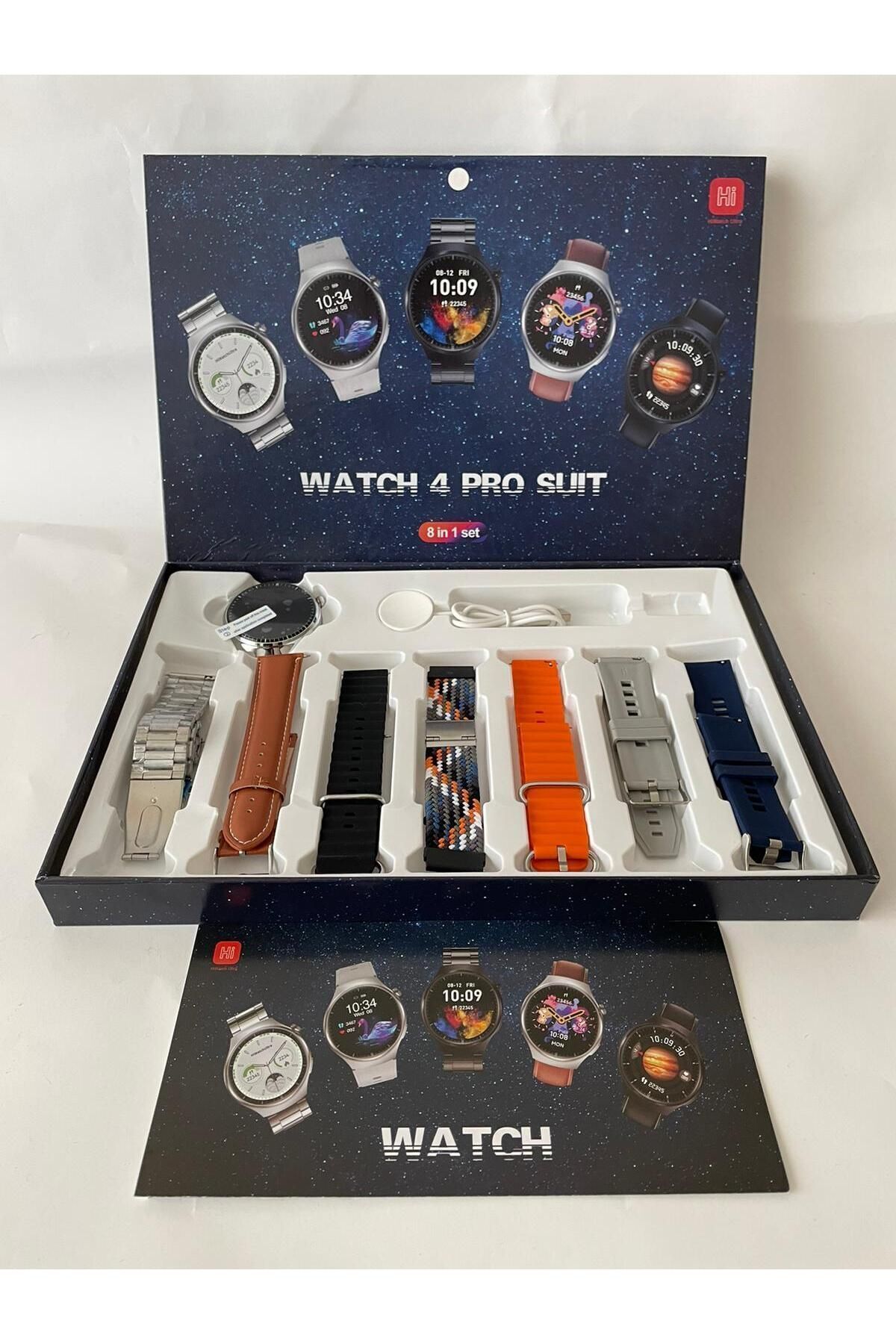 Raees Pro RAEES Watch 4 pro Suit 7 Kordonlu Yuvarlak Kasa Erkek Sesli Görüşme ...