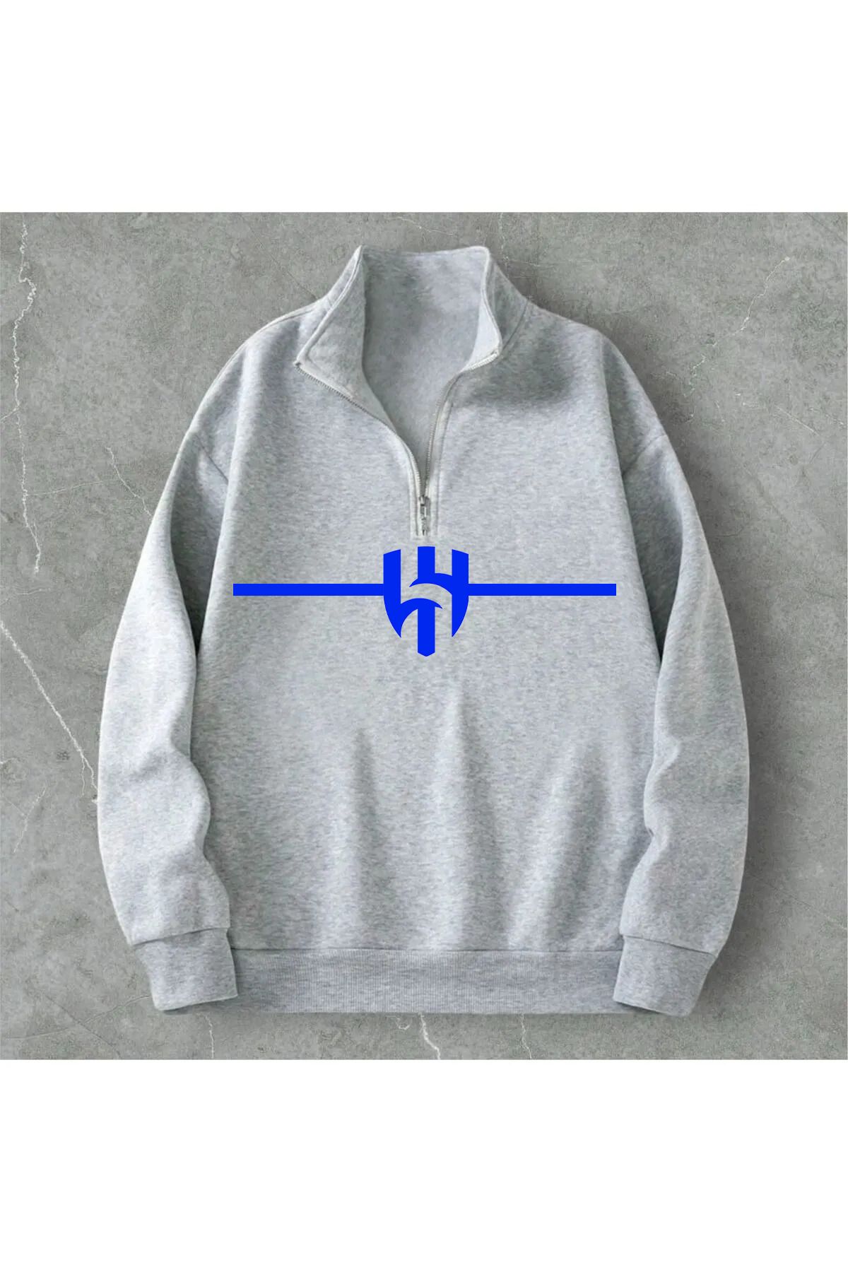 Pisa Art Al Hilal Minimalist Özel Tasarım Yarım Fermuarlı Taraftar Sweatshirt