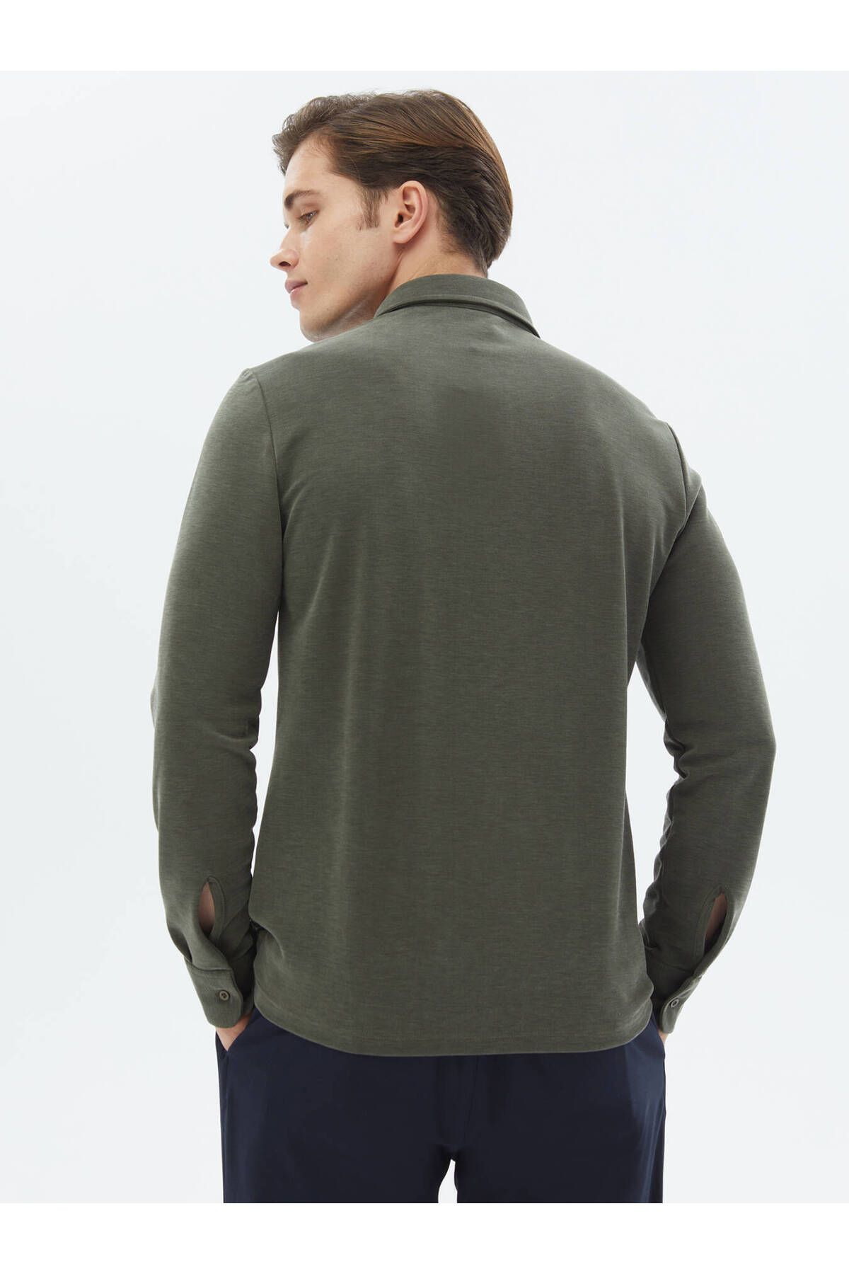 Kip-Plain Regular Fit Casual Knitted Shirt 2