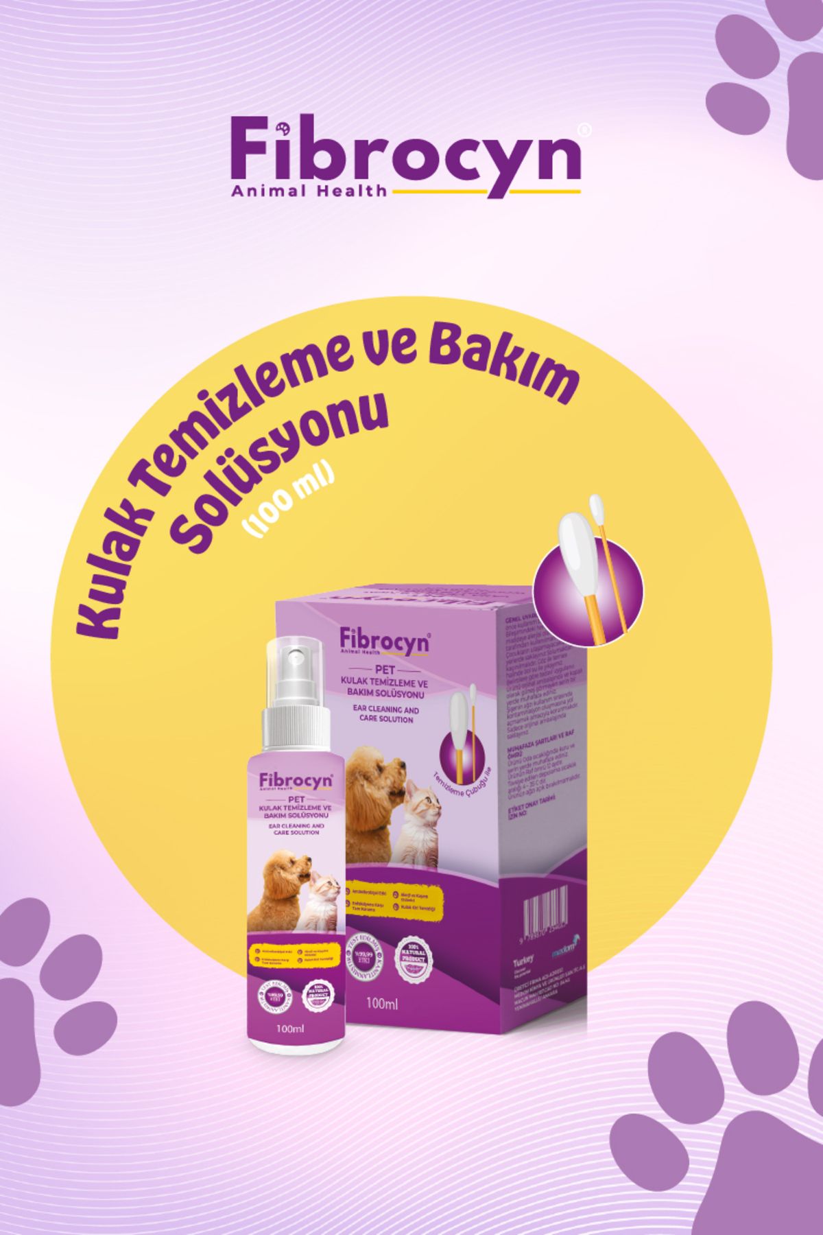 FİBROCYN Fibrocyn Anımal Health Kulak Temizleme Ve Bakım Solüsyonu 100 ml