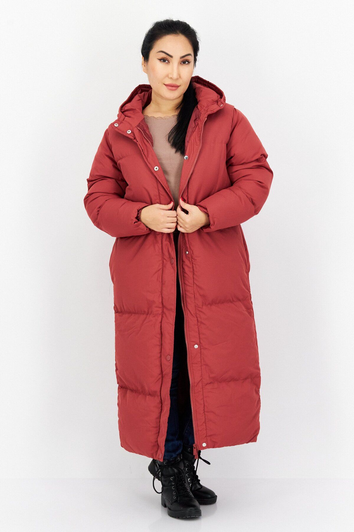 French Connection-Women Solid Puffer Jacket, Coral 1