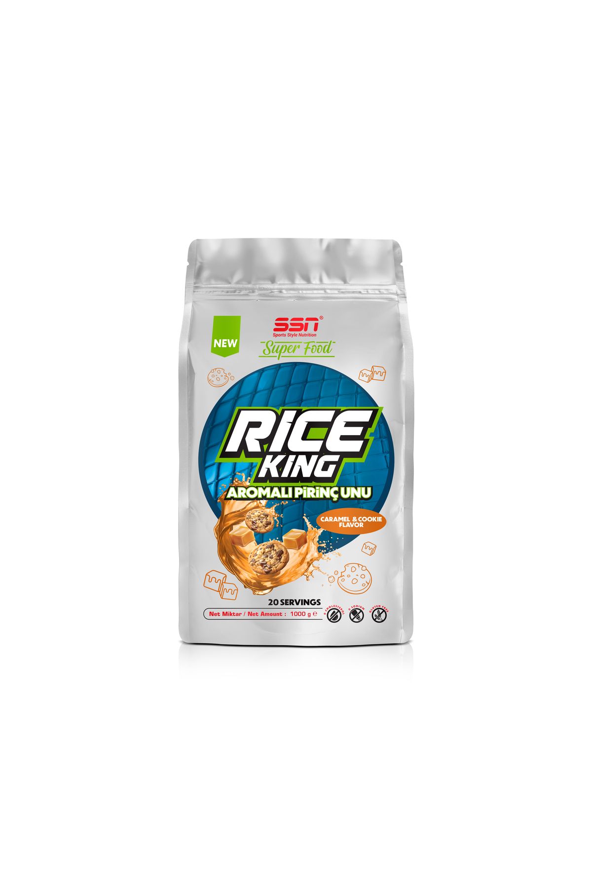 SSN Sports Style Nutrition Superfood Rice King 1000 gr Aromalı Pirinç Unu ( Karamel Ve Kurabiye )