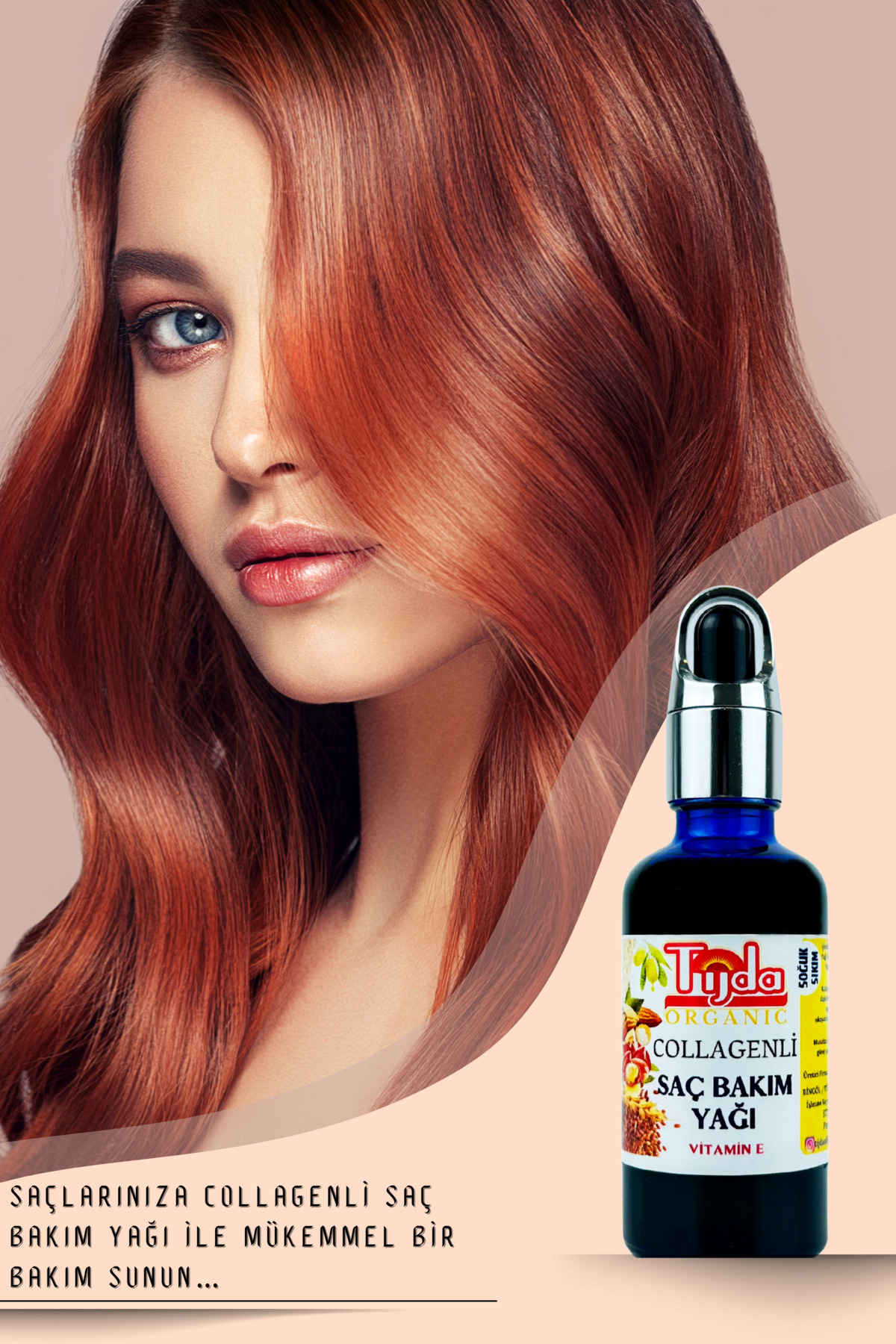 Tüm Saçlar Için Saç Bakım Yağı 50 ml Hair Care Oil Kolajenli,E vitaminli,12 Yağ Karışımı — TJD-SAÇBAKIMYAĞ50ML — تصویر 3 از 4