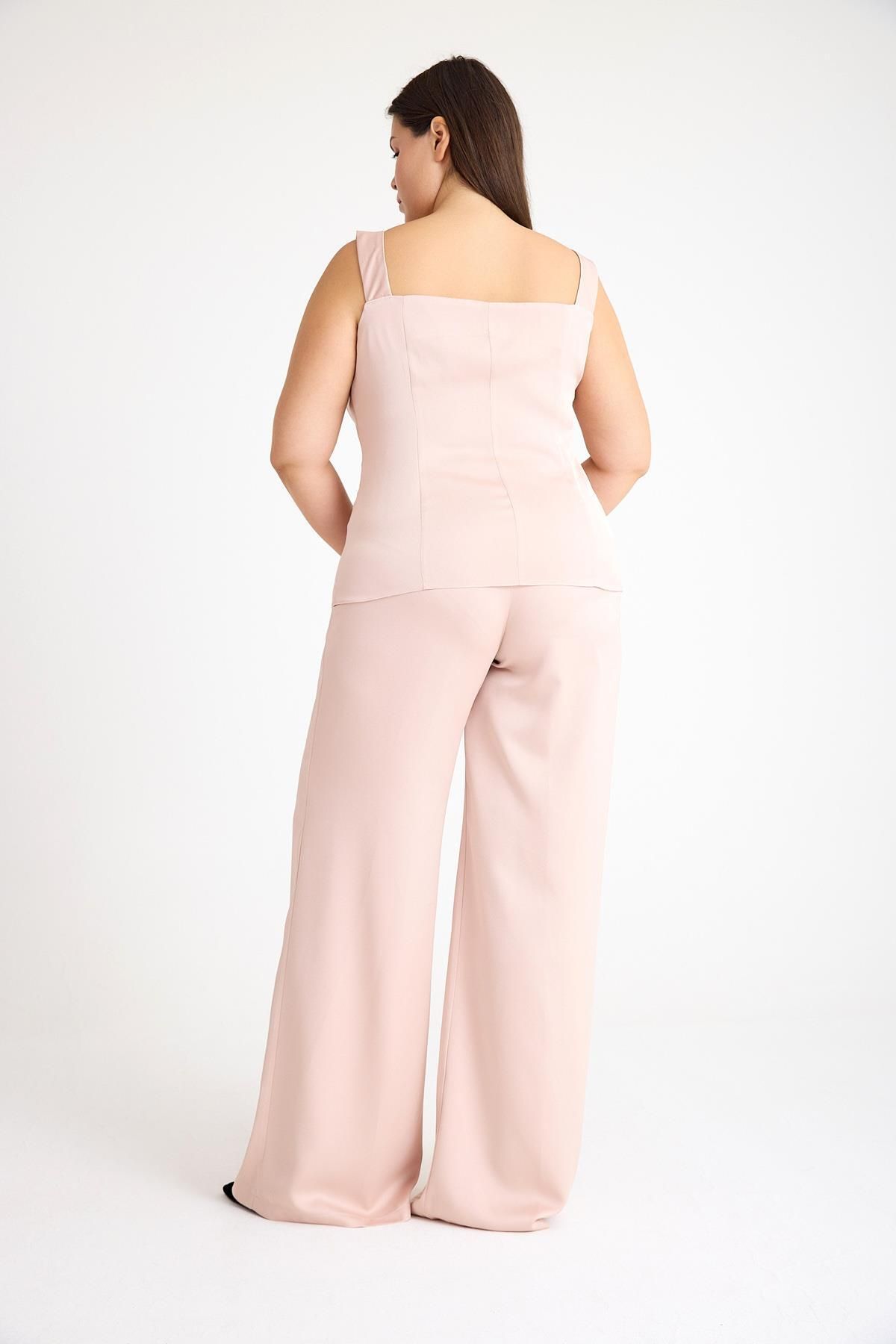 MAXXE-5903Psat Satin Pants Suit with Pairet Jacket 6