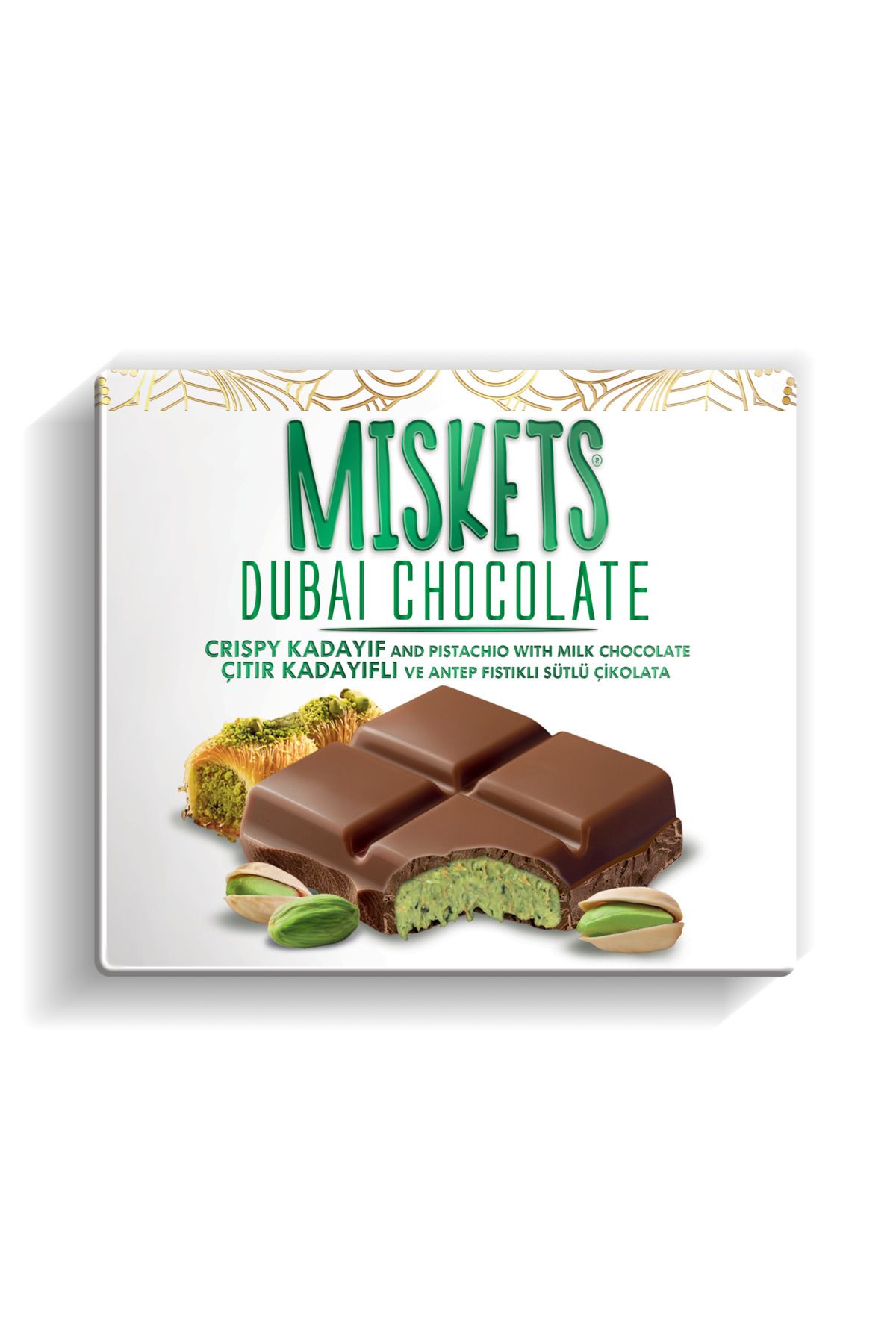 chocolat de dubaï chocolat au beurre darachide et chocolat au lait à la pâte de noix de cajou 100 gr