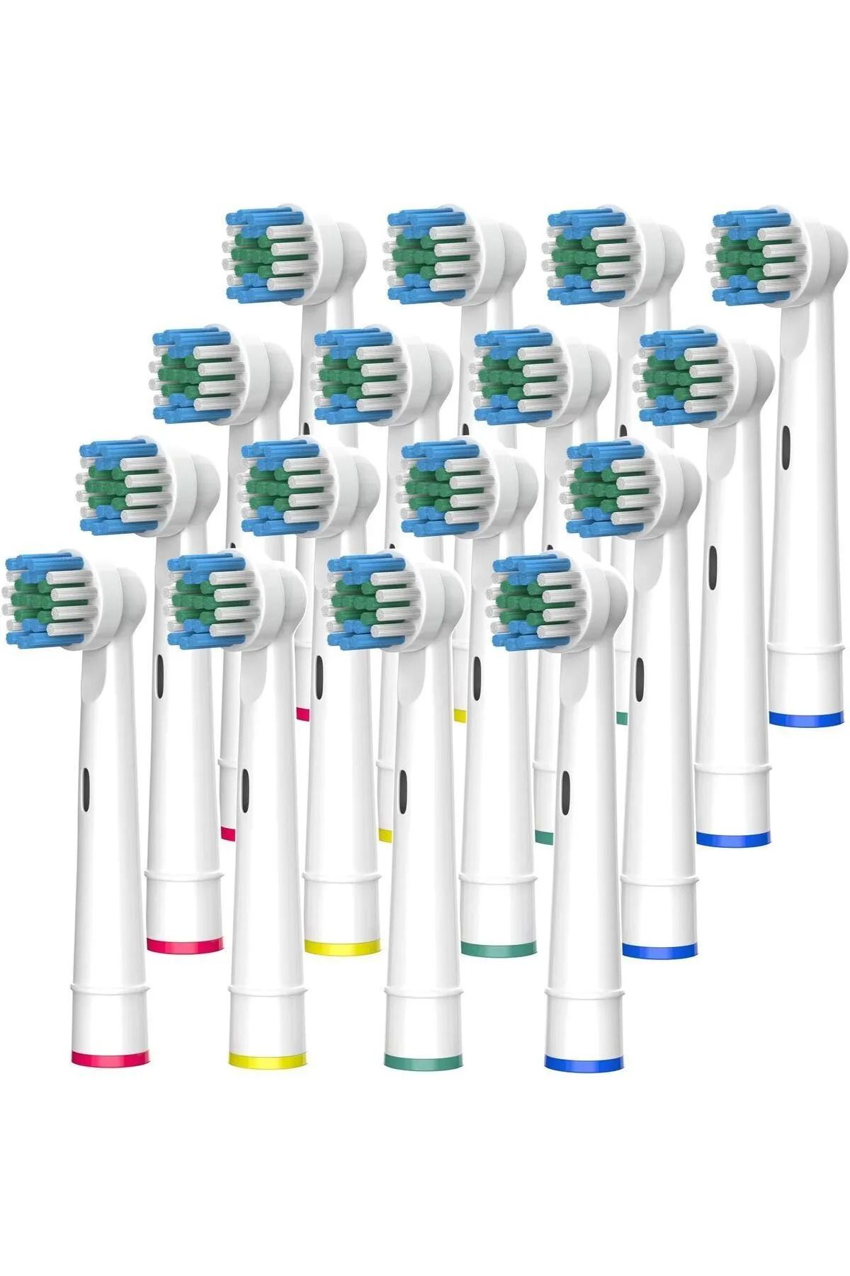 WHITE Braun - Oral B Şarjlı Ve Pilli Diş Fırçası Uyumlu 16 Adet Yedek Başlık