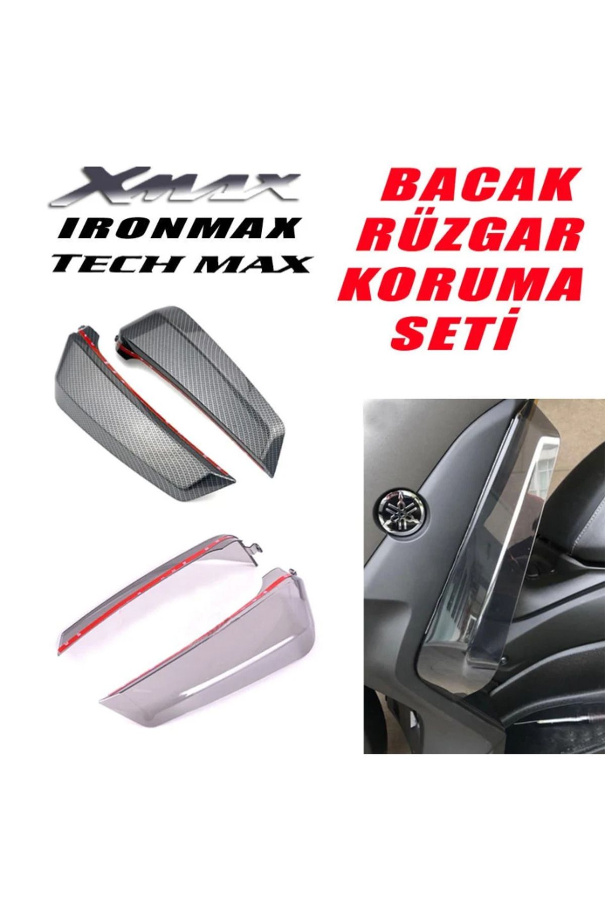 ROLEMOTOPARTS Yamaha Xmax Ironmax Techmax 2017-2022 Bacak Rüzgar Koruma Seti