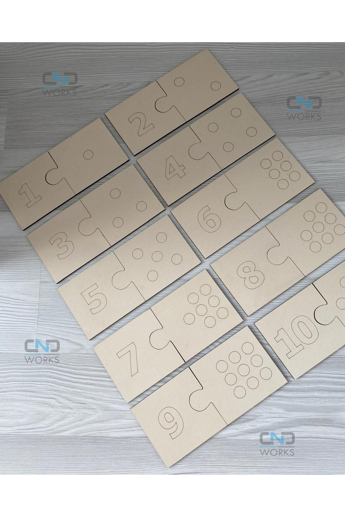 CND works Rakam Eşleme Puzzle Kartı, Eğitici Oyuncak, Montessori Eğitim Oyuncak, Motor Zeka Oyuncak fotoğrafı 4 (önizleme)