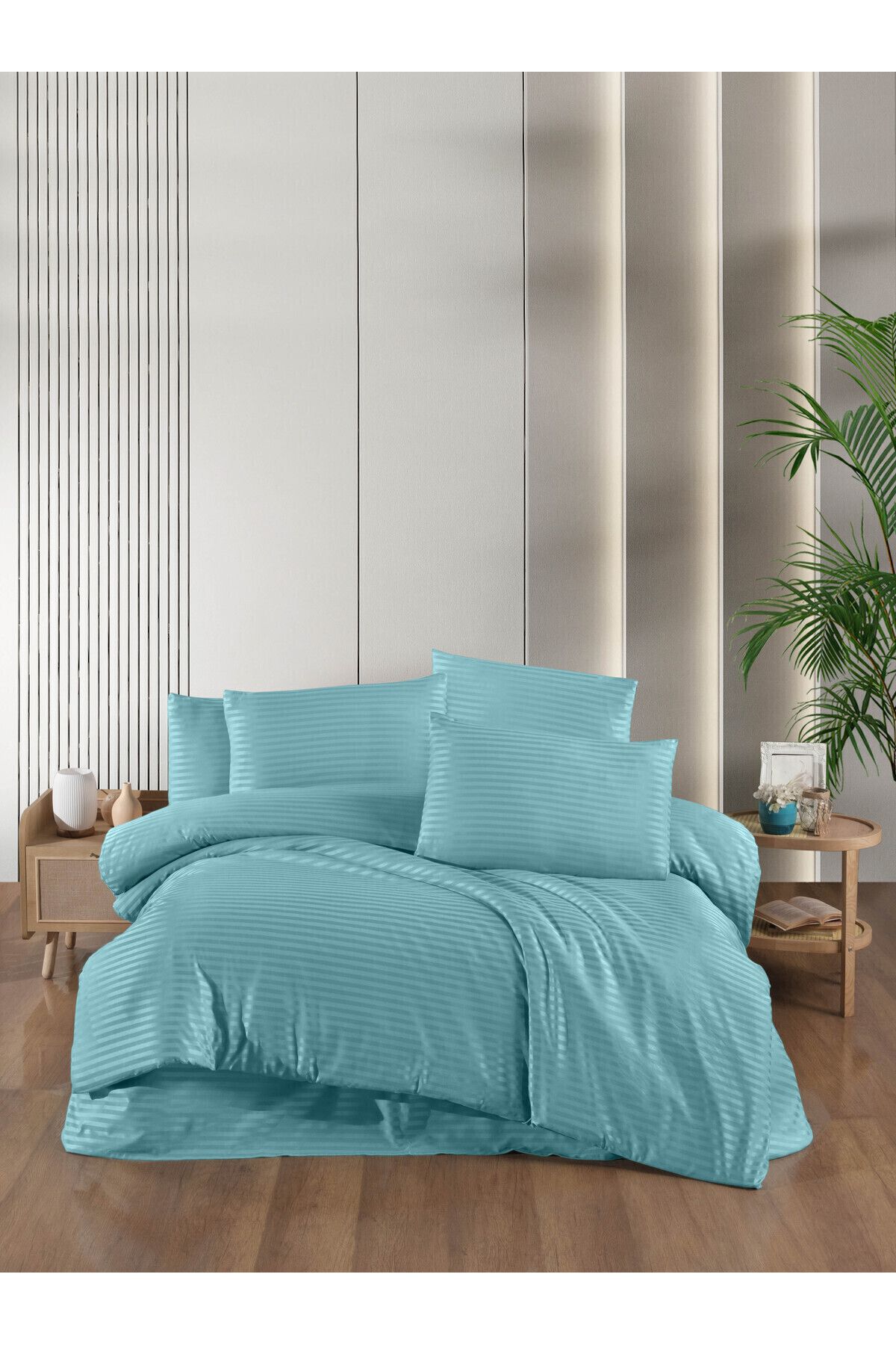 Rebeka Home Collection Set Cuvertură De Pilota Dublă Din Satin Mentă - One Size