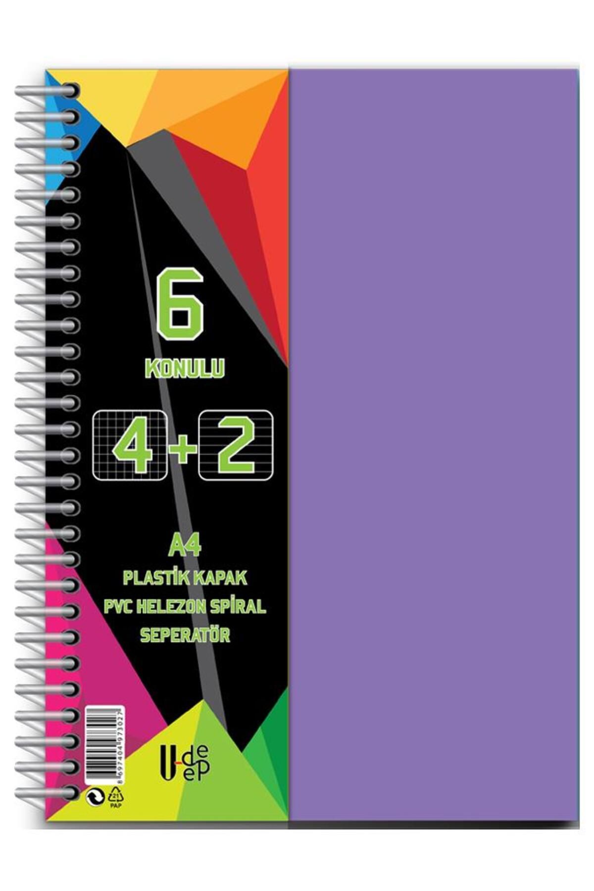 Artlantis-150 Sheets 4+2 Bookmarks 6 Thread Notebook - 4 Checks and 2 Lines Plastic Cover with Spral 1