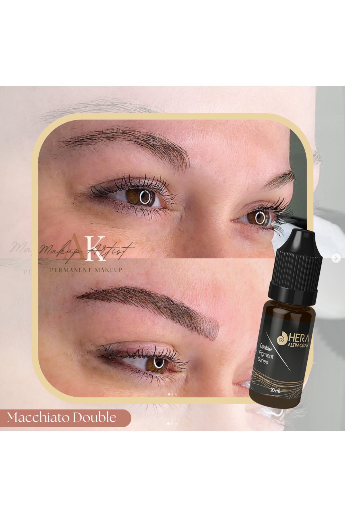 رنگ ابرو چند آرایش دائمی یکبار مصرف و میکروبلادینگ 2ML Hera Altın Oran