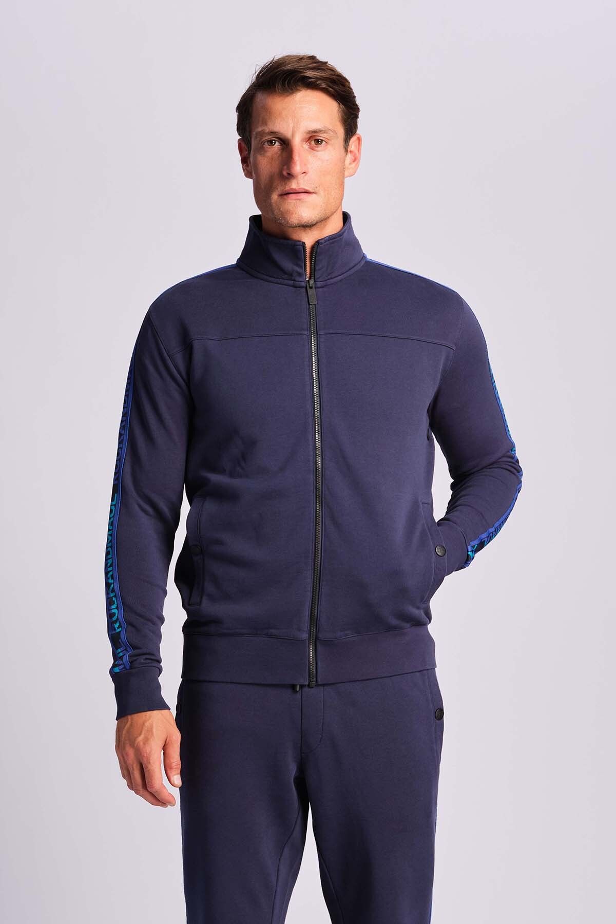 یقه زیپ دار زیپ دار 100% پنبه ای مردانه SWEAT RMM54S000001 24894 Ruck & Maul
