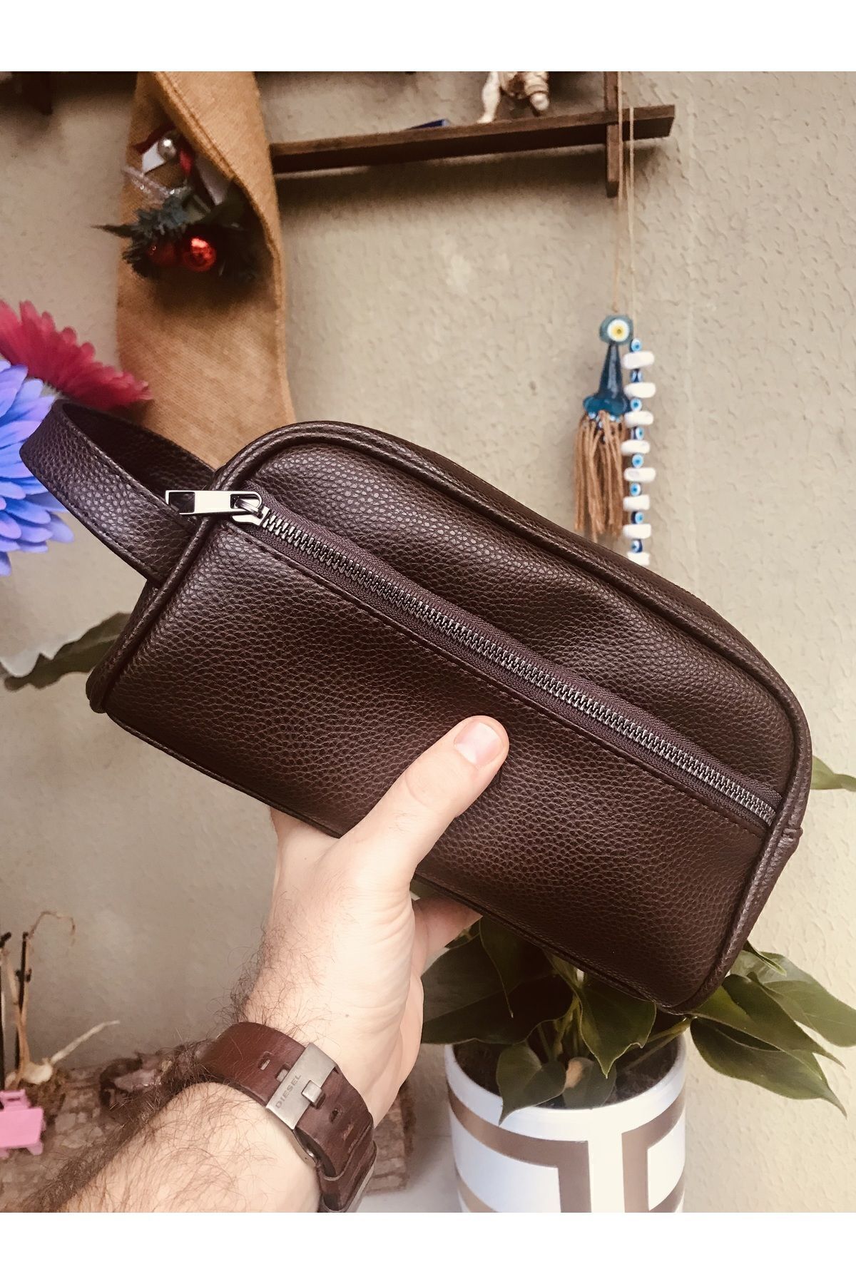 Arı Deri  Luccacci Deri Erkek El Çantası,Seyehat Çantası,Para Portföy 22x12x10 cm - Görsel 4