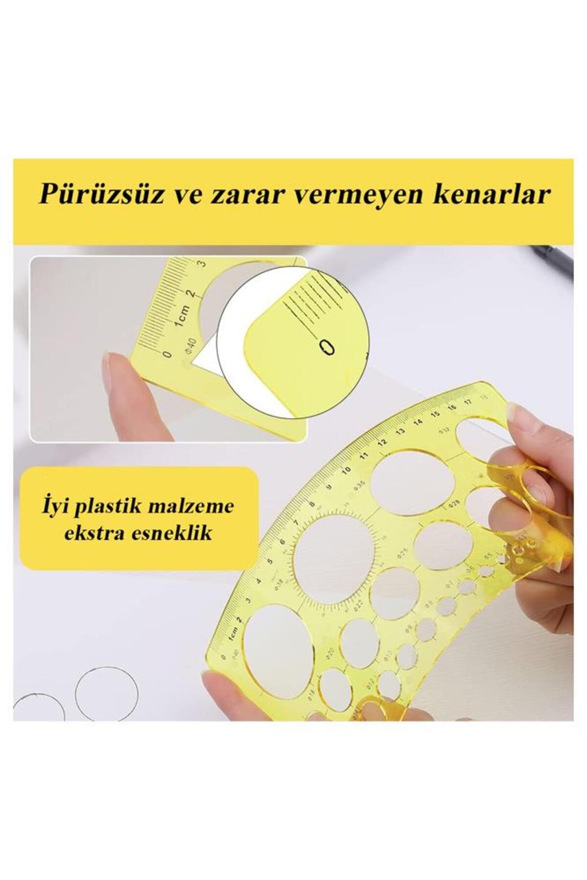 Artlantis-Circle Template Large Ruler 1-36 Mm 1 Piece Arlantis 24 cm Ruler Technical Drawing Circle Ruler 3