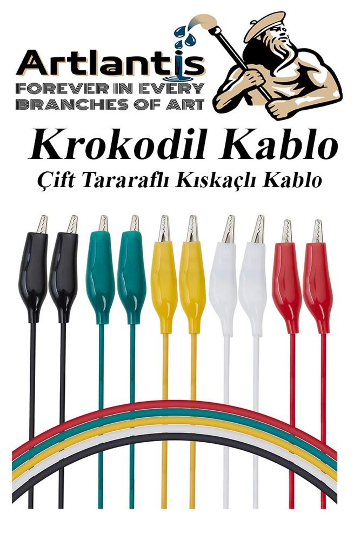 Artlantis Krokodil Kablo 52 cm 10 lu 1 Paket Timsah Ağızlı İki