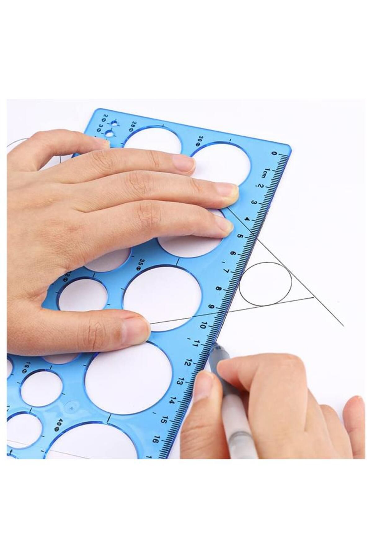 Artlantis-Circle Template Large Ruler 1-36 Mm 1 Piece Arlantis 24 cm Ruler Technical Drawing Circle Ruler 5