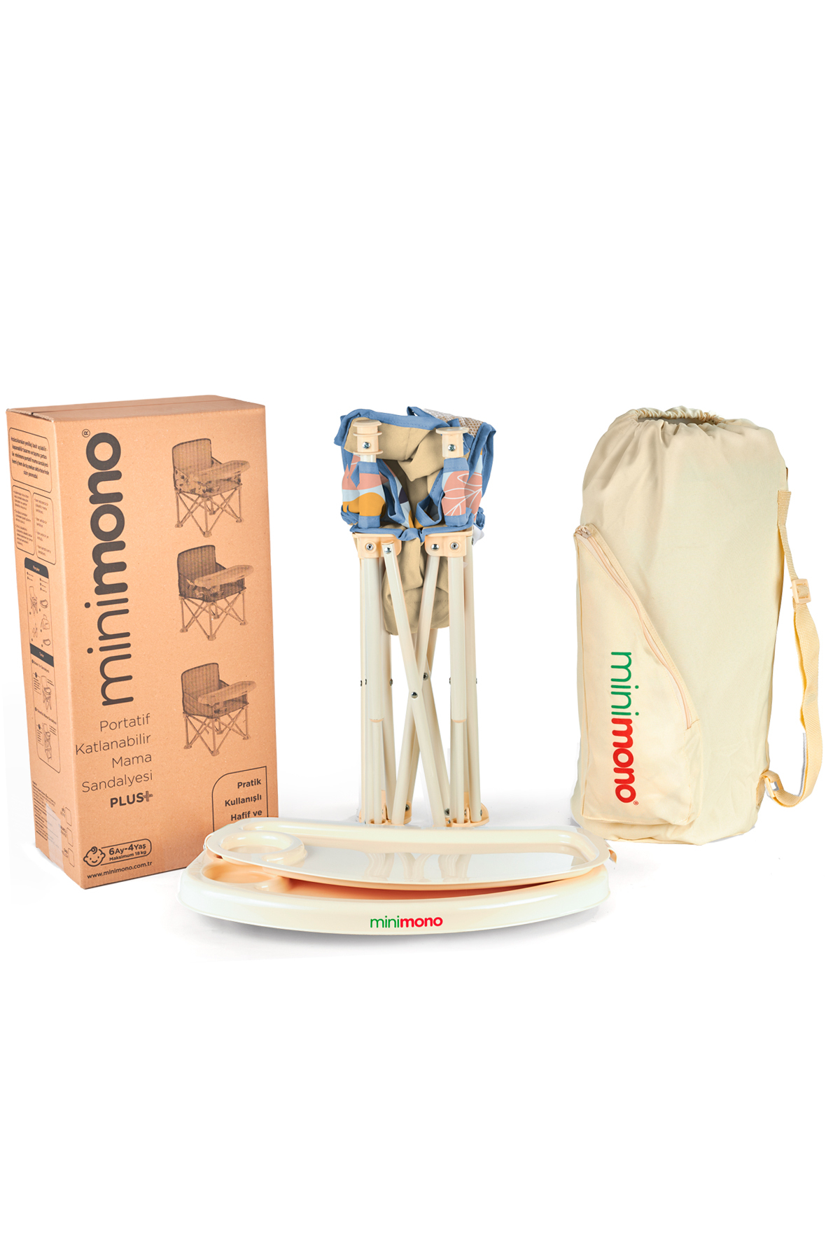 Minimono Plus 0-4 Yaş Portatif Katlanır Yükseltici Mama Sandalyesi Bebek Çocuk Kamp Sandalyesi fotoğrafı 2 (önizleme)