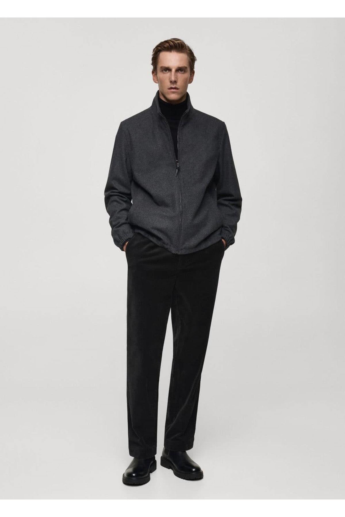 MANGO Man-Straight Cut Pleated Corduroy Trousers 2