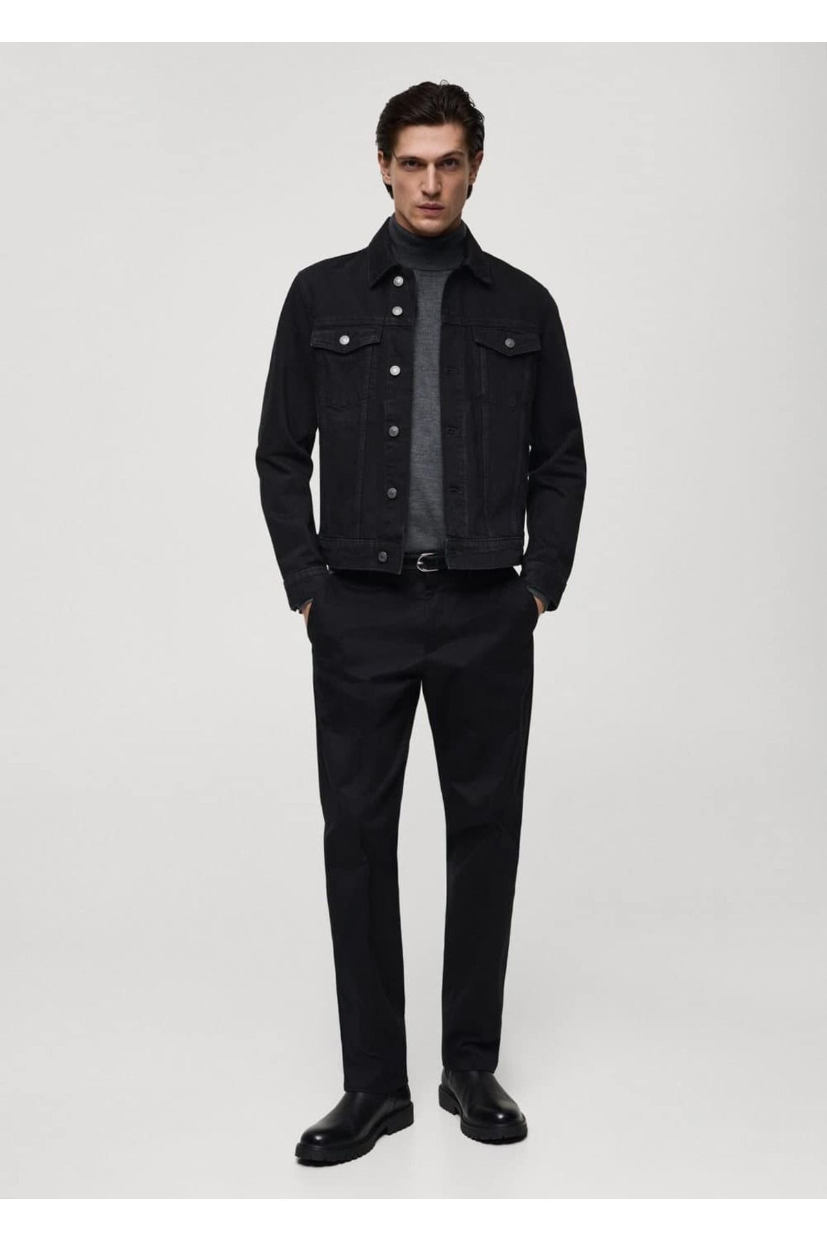 کت مشکی مردانه سیاه CEP DENiM یقه اورجینال MANGO Man