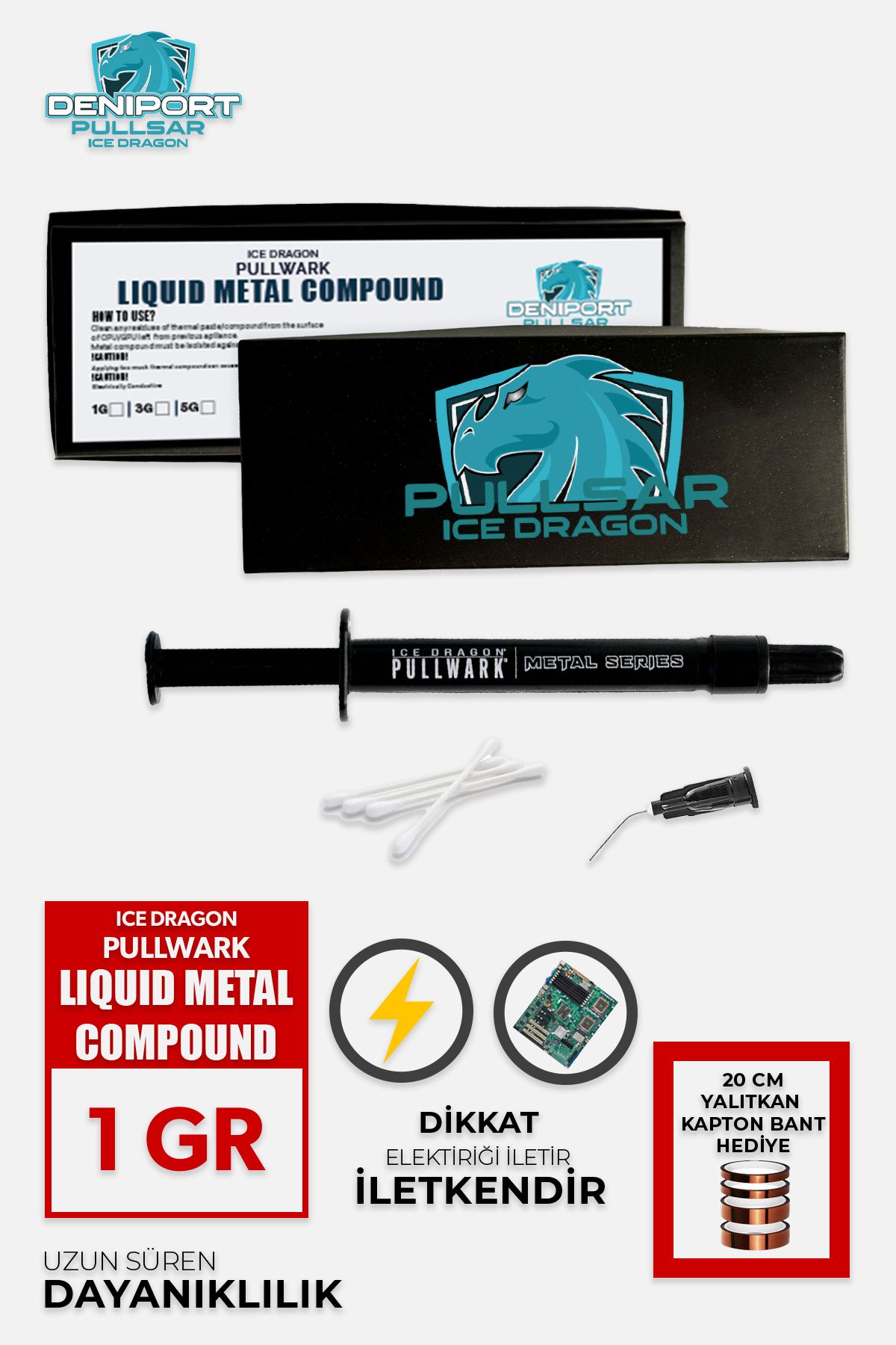 Pullsar Icedragon® Pullwark™ Metal Series™ 128w/m-k 1 gr Sıvı Soğutma/likit Metal/sıvı Metal