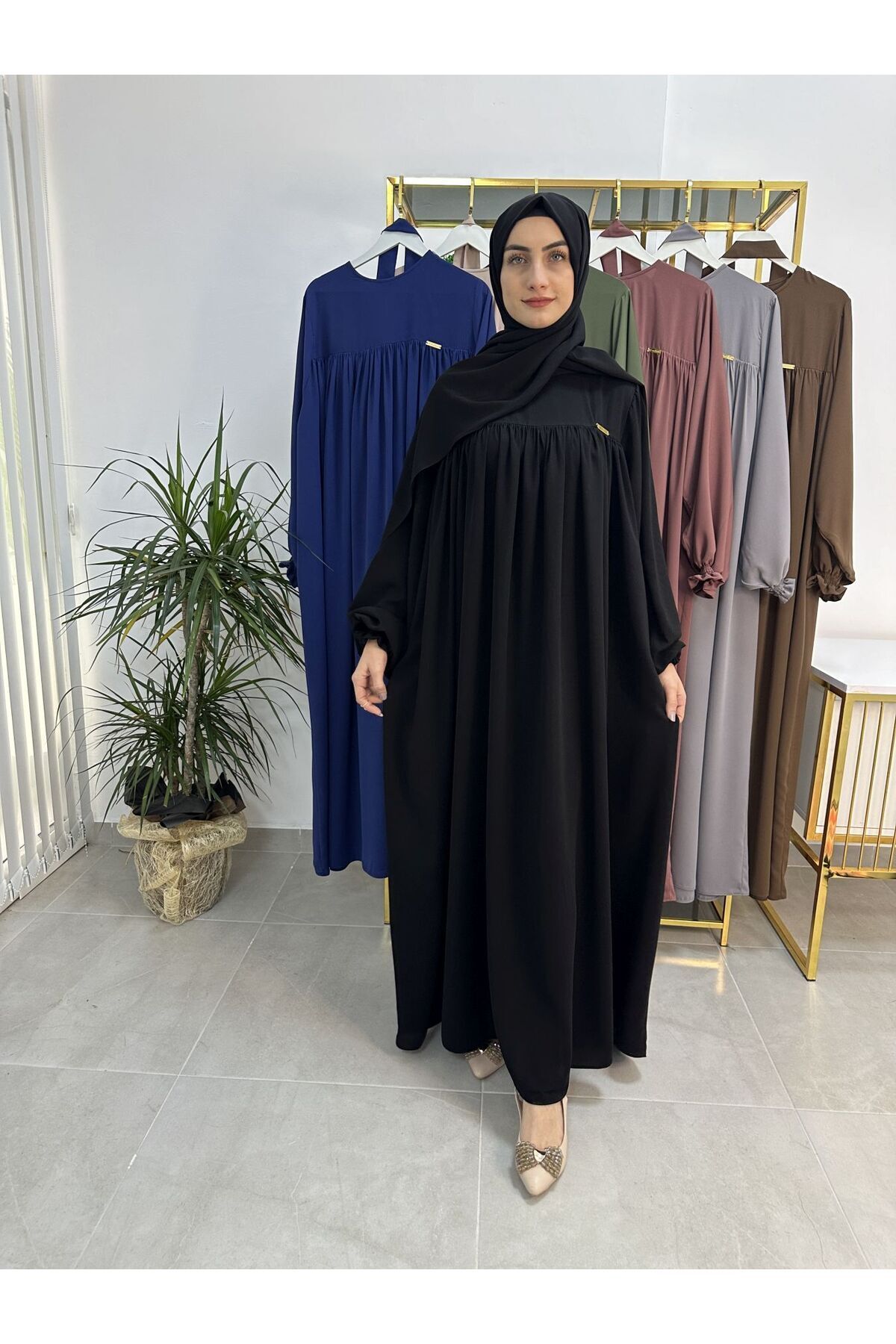erasra class-Dress Set with Black Shawl and Robe Belt on Top - Hijap and Abaya (Suitable for Hajj and Umrah) 4