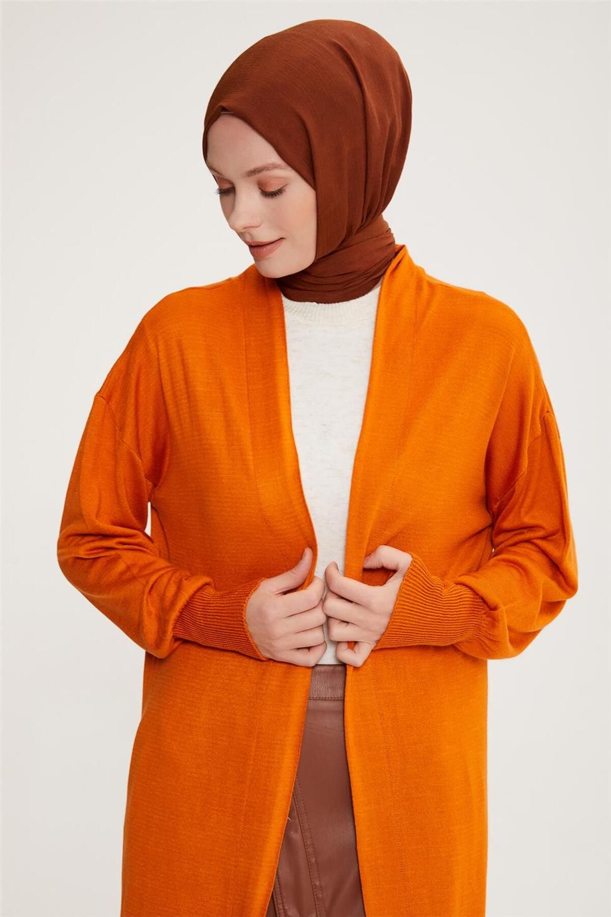 Armine-Orange Burnt Cardigan - 22Kd4245 4