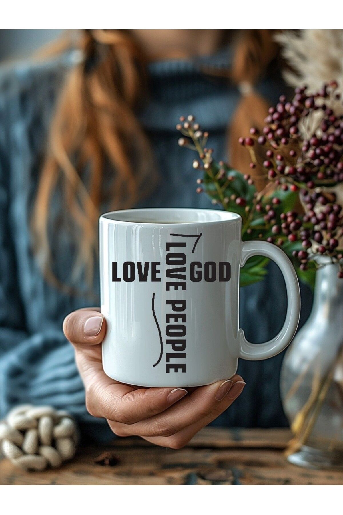 Umul Store-Love People Motto Design Ceramic Mug - Gift Mug 2