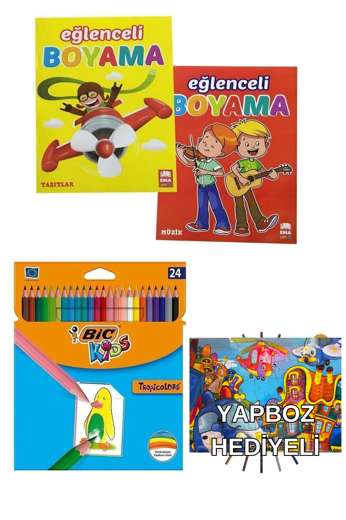 Bic Tropicolor Kuru Boya Kalemi 24 Lü Boyama Kitabı B.s