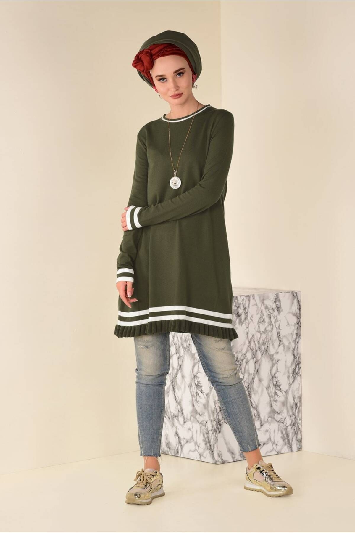 تونیک بافتنی دامن چروک دار 4510 Alvina
