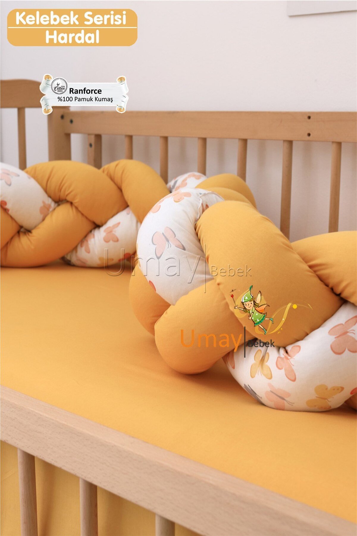 Umaybebek Bebek Nevresim Takımı, Örgü Korumalık, Çarşaf - %100 Pamuk fotoğrafı 3 (önizleme)