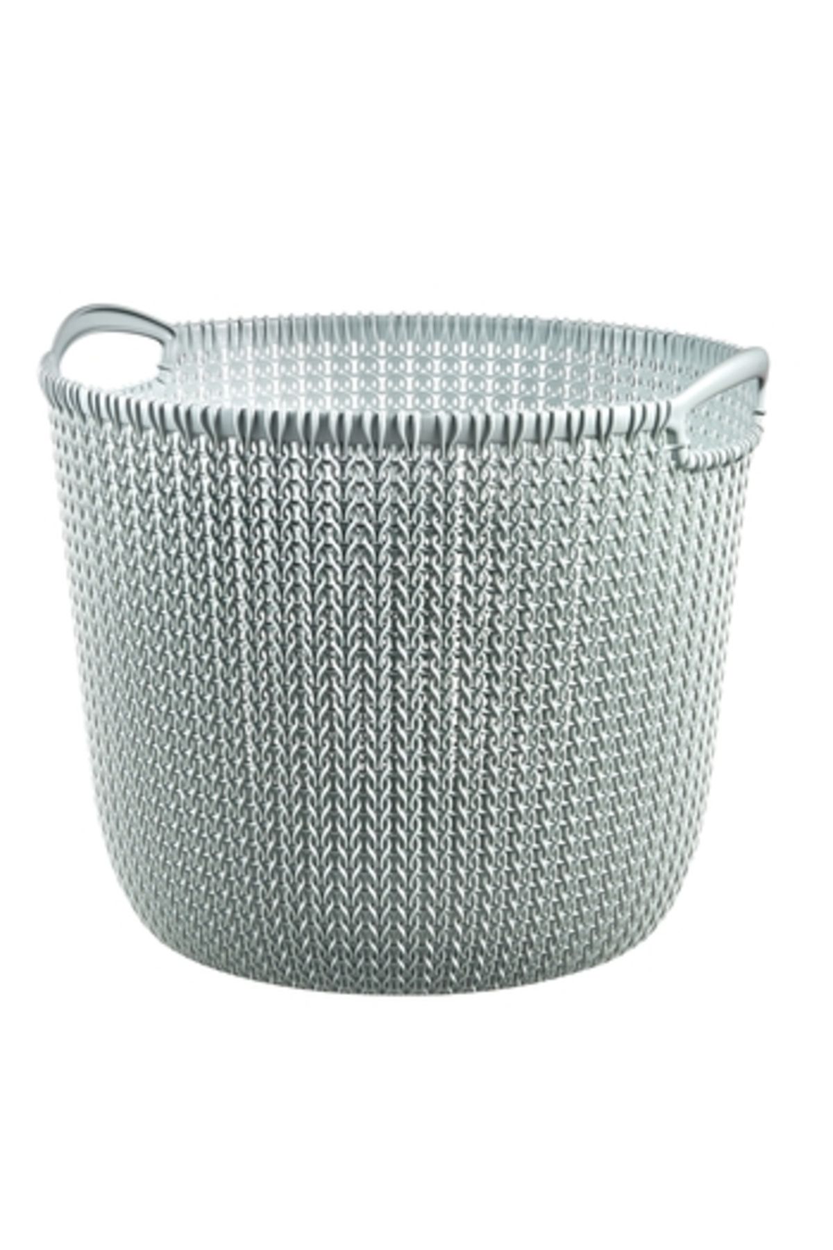 CURVER-,Knit,Large Round Basket,with 2 hand,30L,Dark Gray Color 1