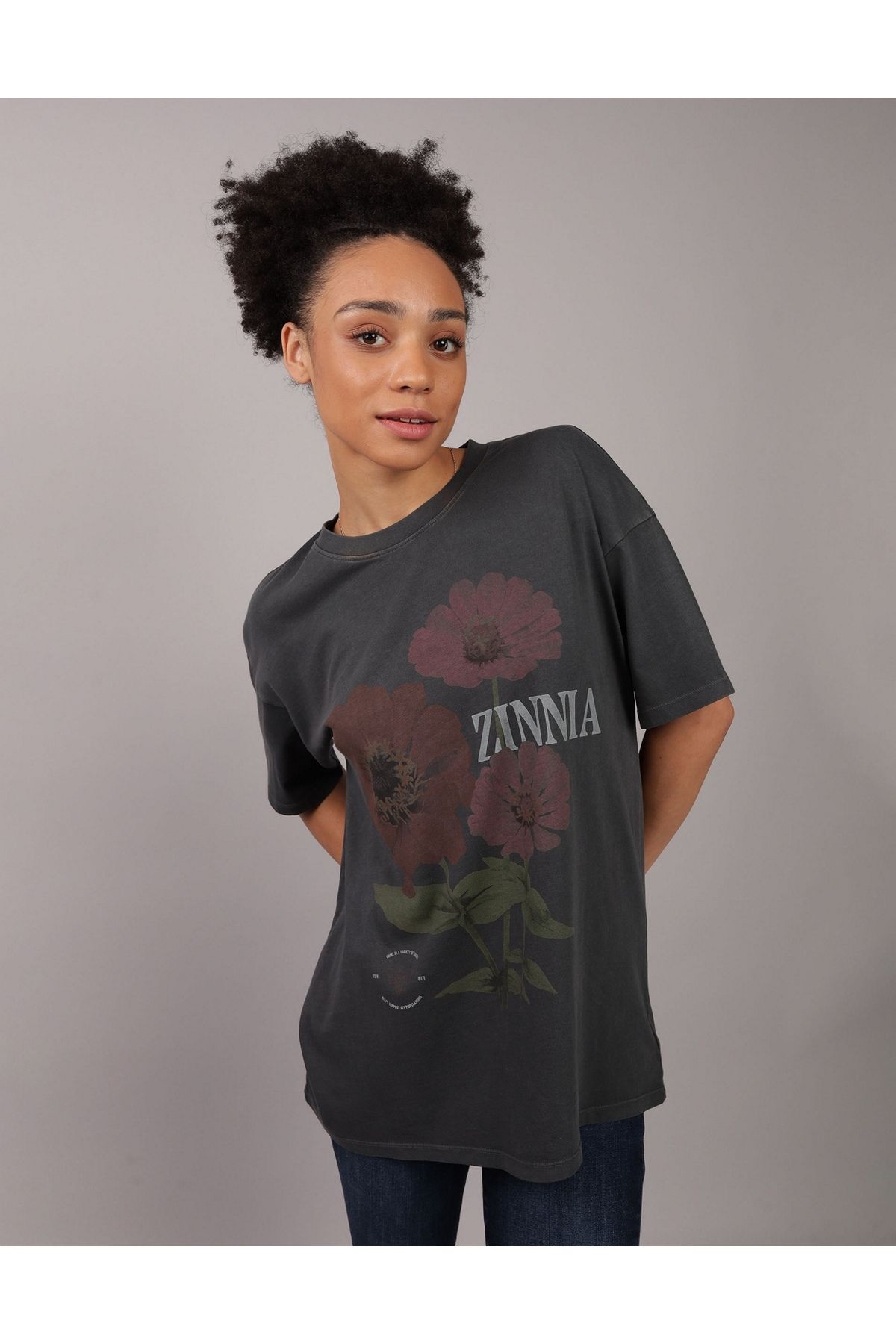 AMERICAN EAGLE-AE Oversized Flower Graphic T-Shirt 1