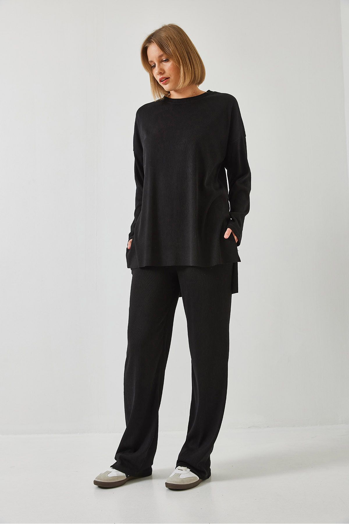 Bianco Lucci-Γυναικείο Basic Παντελόνι Bottom-Top Σετ 60511002 3